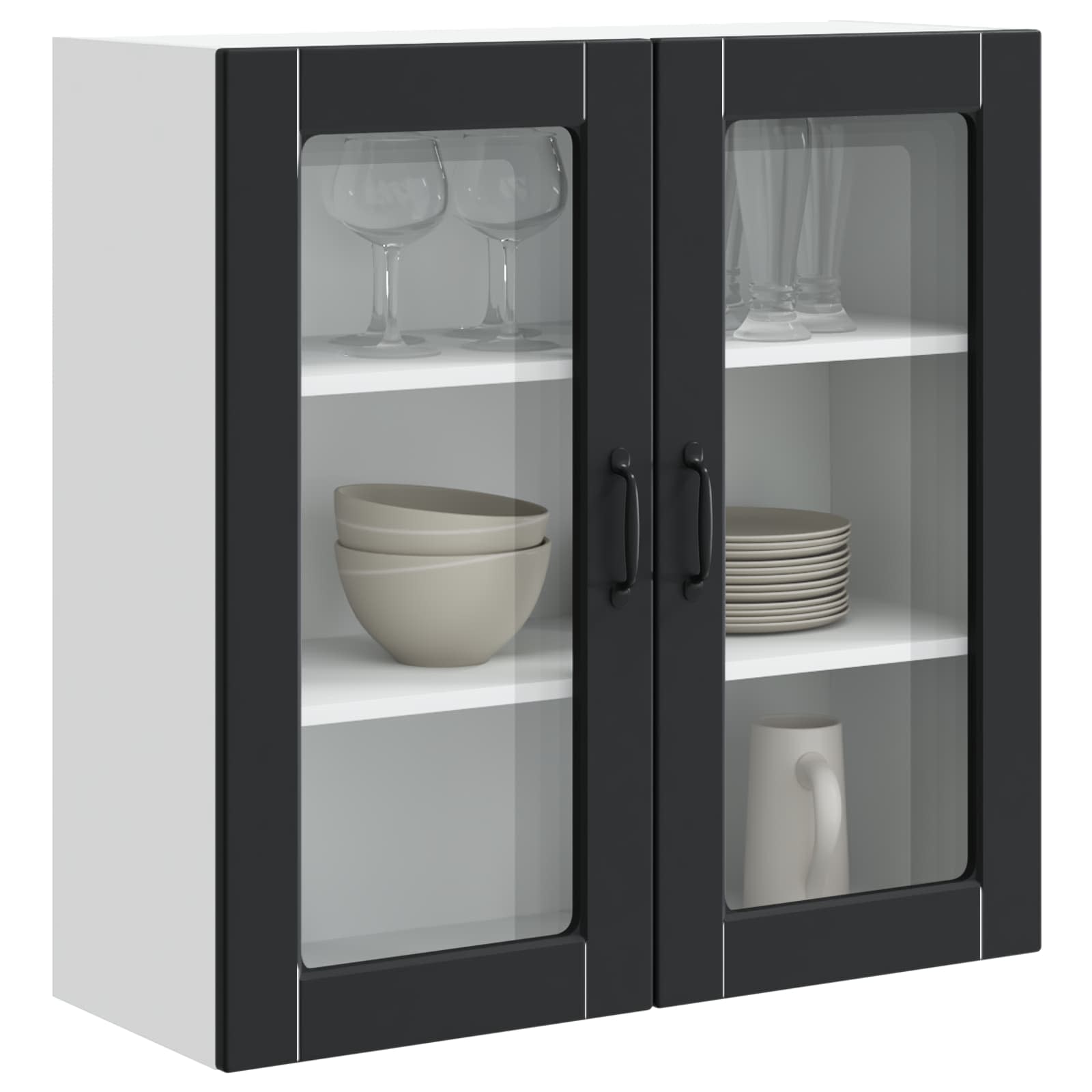 Vaatwasserpaneel met plank Zwart 80 x 31 x 80 cm Bewerkt hout is nu te koop bij PeponiXL, paradijselijk wonen!
