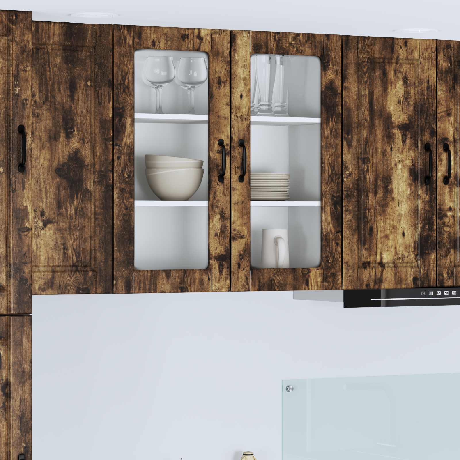 Vaatwasserpaneel Gerookt eiken 80 x 31 x 80 cm Bewerkt hout is nu te koop bij PeponiXL, paradijselijk wonen!