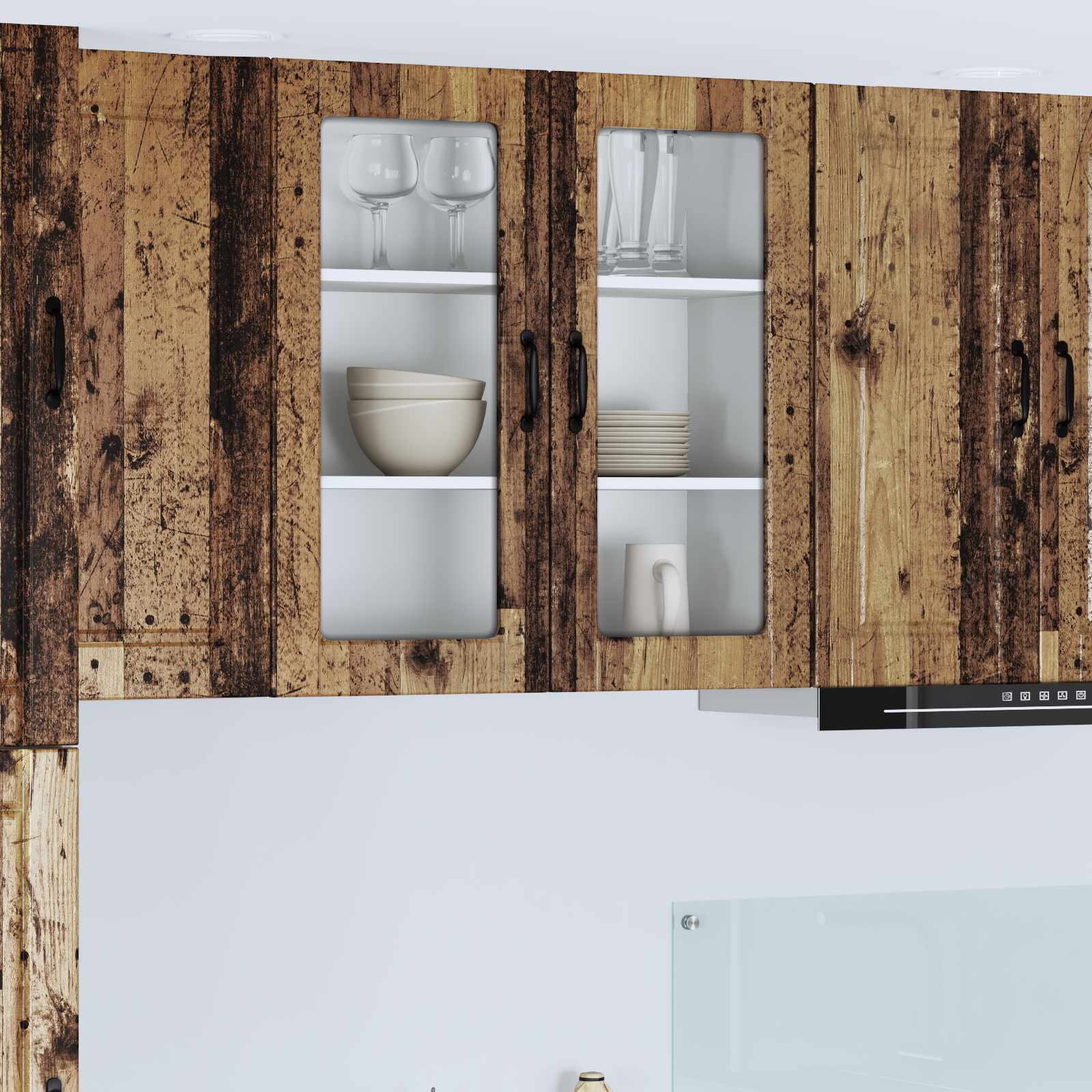 Vaatwasserpaneel met plank Oudhout 80 x 31 x 80 cm Bewerkt hout is nu te koop bij PeponiXL, paradijselijk wonen!