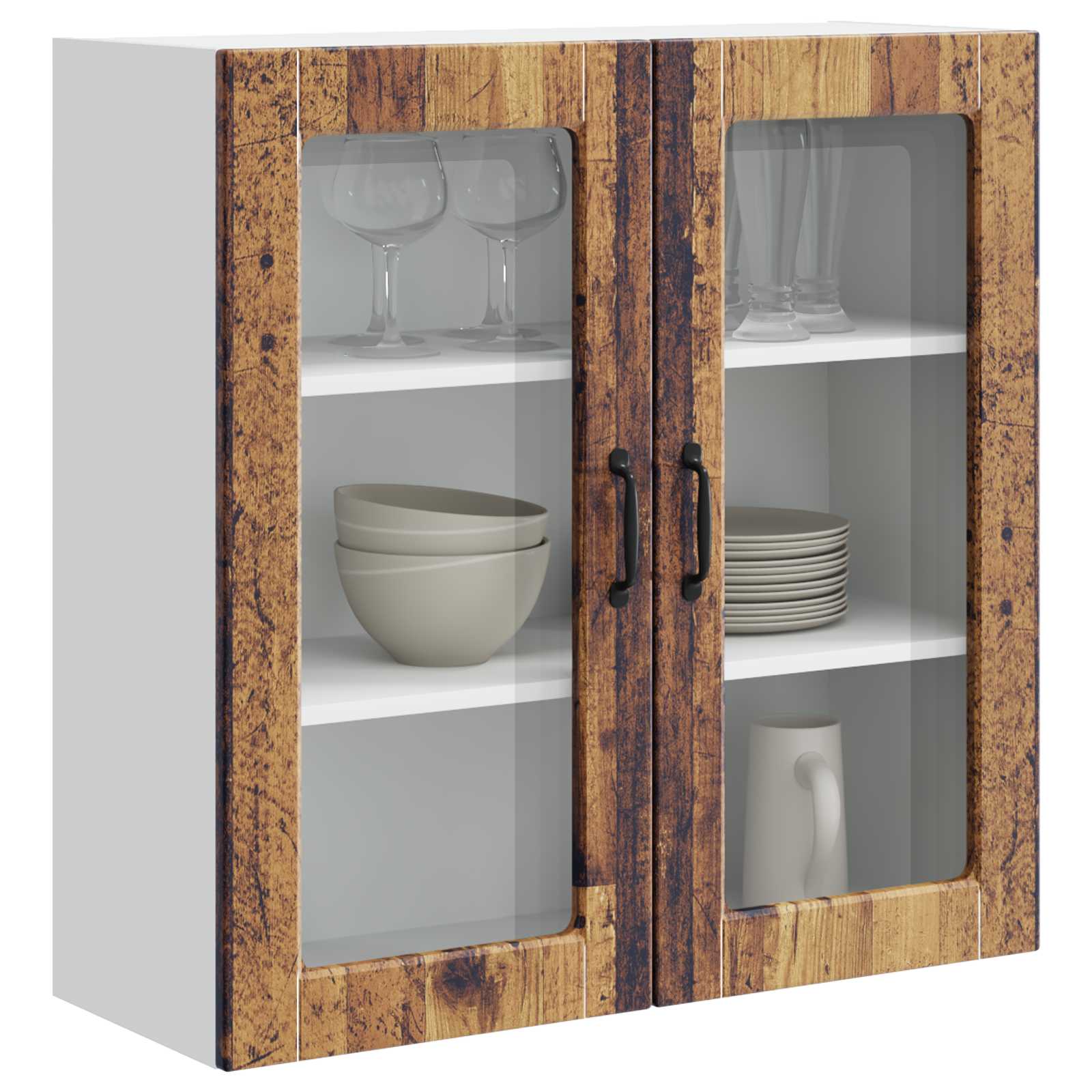 Vaatwasserpaneel met plank Oudhout 80 x 31 x 80 cm Bewerkt hout is nu te koop bij PeponiXL, paradijselijk wonen!