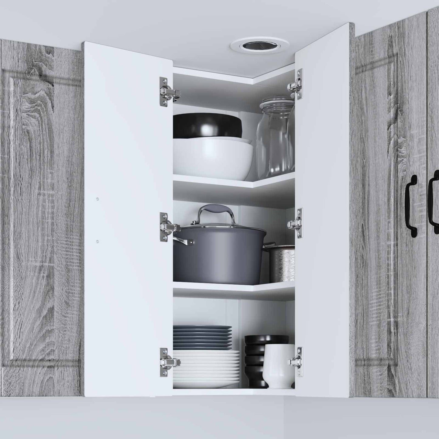 Keukenkast met plank Grijs Sonoma 57 x 57 x 80 cm Bewerkt hout is nu te koop bij PeponiXL, paradijselijk wonen!