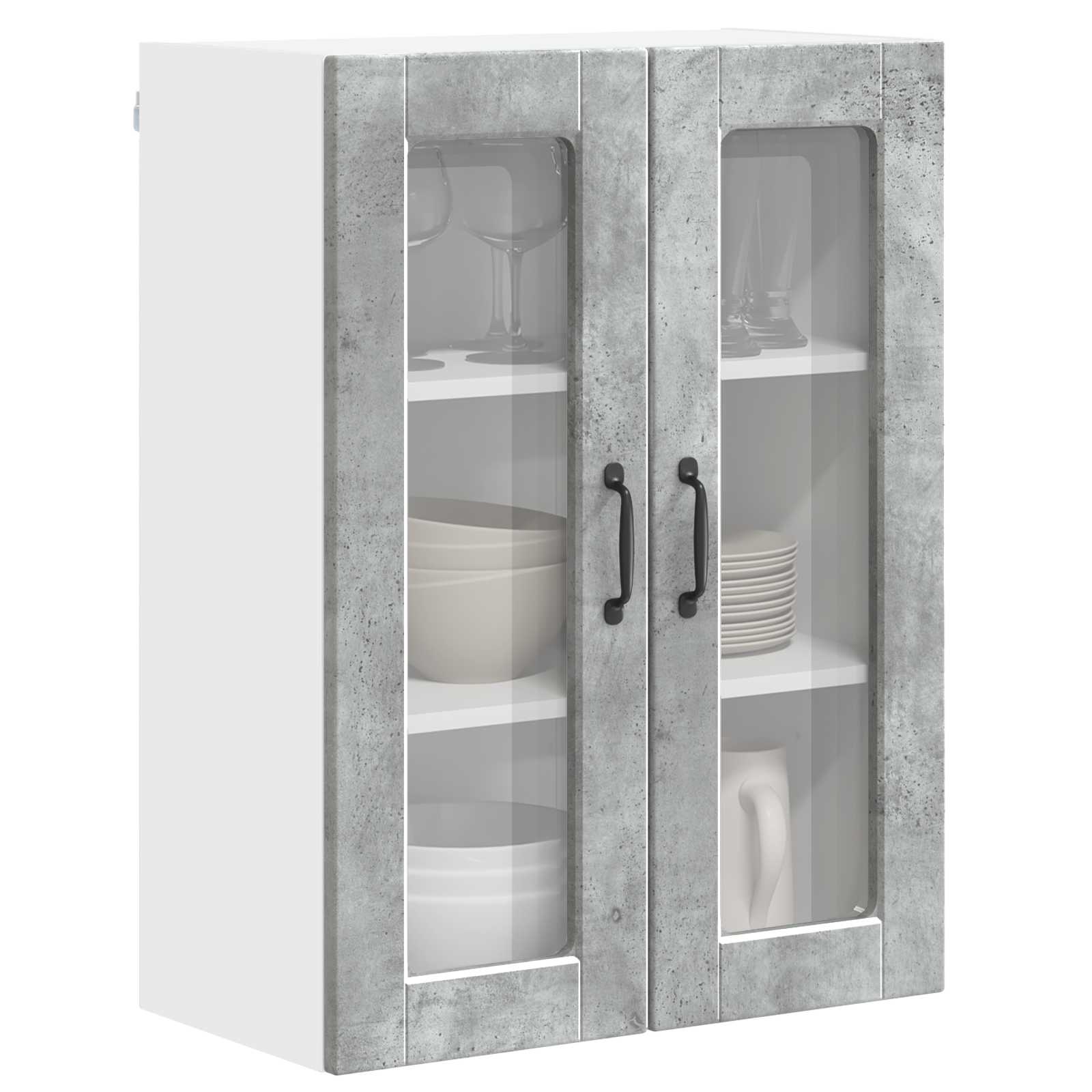 Keukenkast met plank Beton Grijs 60 x 31 x 80 cm Bewerkt hout is nu te koop bij PeponiXL, paradijselijk wonen!