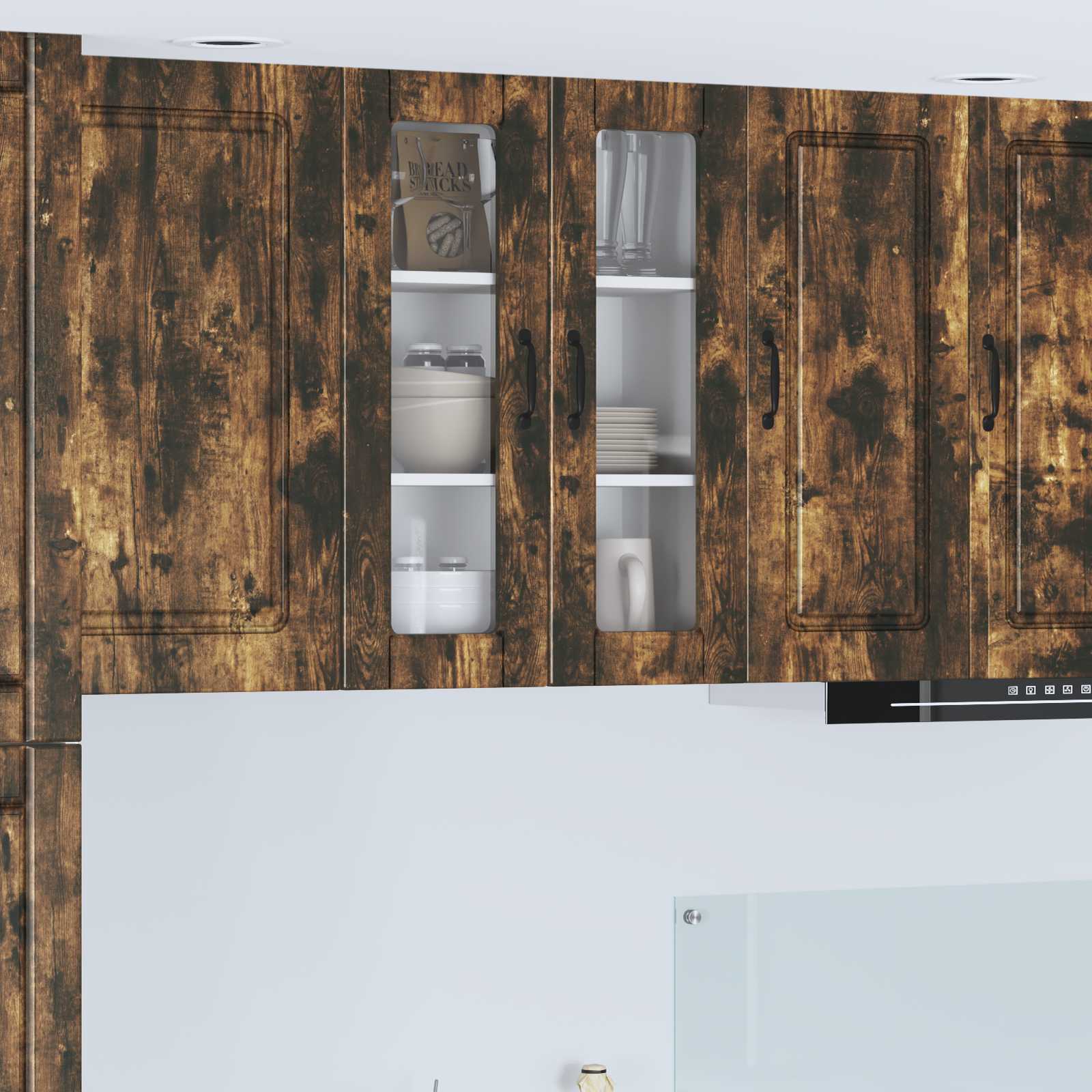 Vaatwasserpaneel Gerookt eiken 60 x 31 x 80 cm Bewerkt hout is nu te koop bij PeponiXL, paradijselijk wonen!