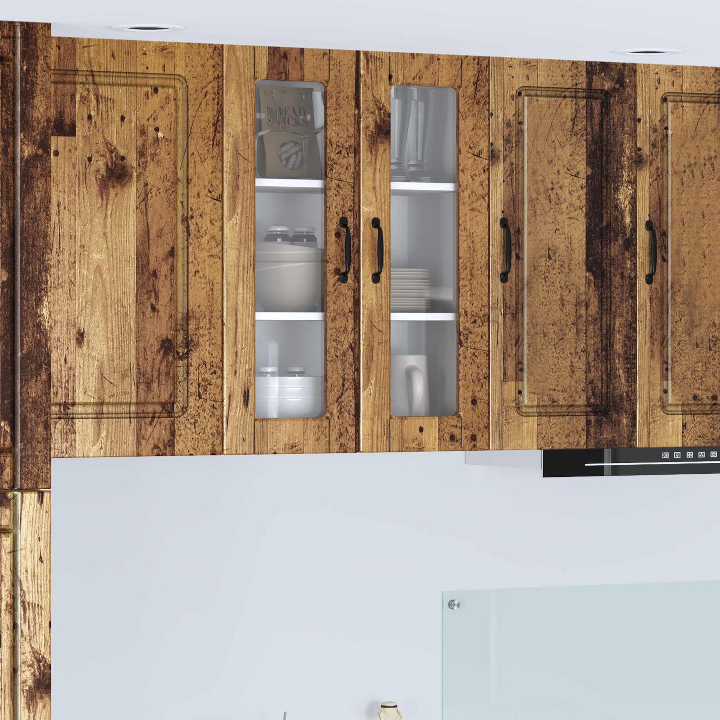 Vaatwasserpaneel met plank Oudhout 60 x 31 x 80 cm Bewerkt hout is nu te koop bij PeponiXL, paradijselijk wonen!