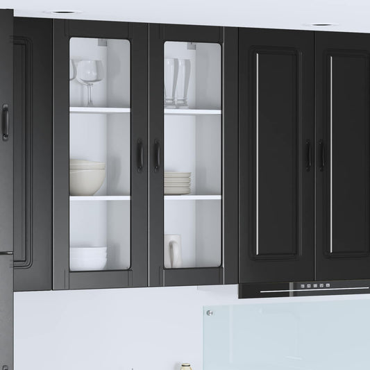 Vaatwasserpaneel met plank Zwart 40 x 31 x 100 cm Bewerkt hout is nu te koop bij PeponiXL, paradijselijk wonen!