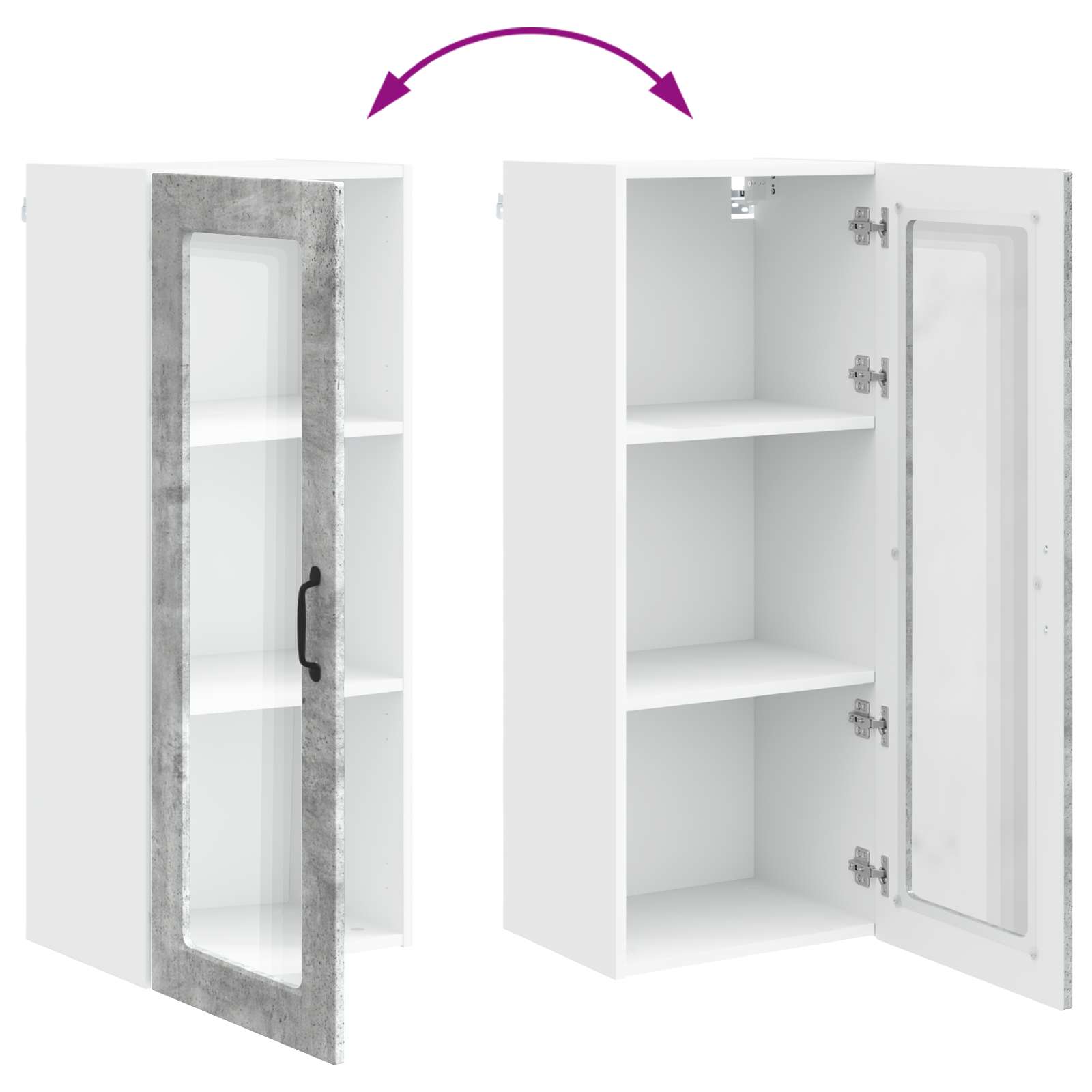 Keukenkast met plank Beton Grijs 40 x 31 x 100 cm Bewerkt hout is nu te koop bij PeponiXL, paradijselijk wonen!