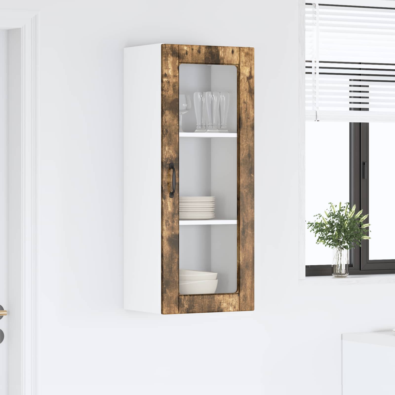 Keukenkast Gerookt eiken 40 x 31 x 100 cm Bewerkt hout is nu te koop bij PeponiXL, paradijselijk wonen!