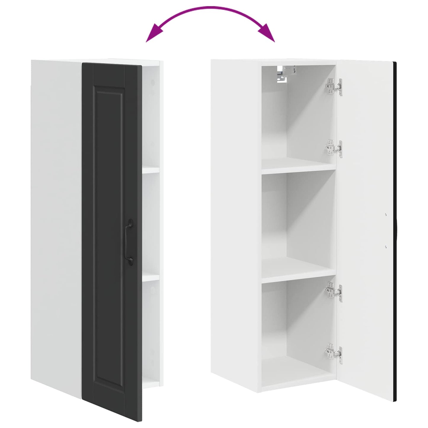 Keukenkast met plank Zwart 30 x 31 x 100 cm Bewerkt hout is nu te koop bij PeponiXL, paradijselijk wonen!