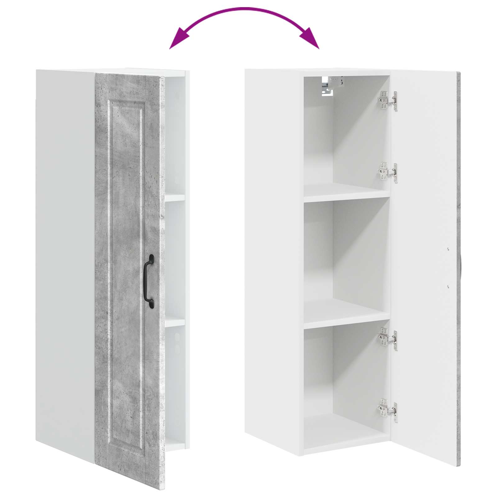 Keukenkast met plank Beton Grijs 30 x 31 x 100 cm Bewerkt hout is nu te koop bij PeponiXL, paradijselijk wonen!