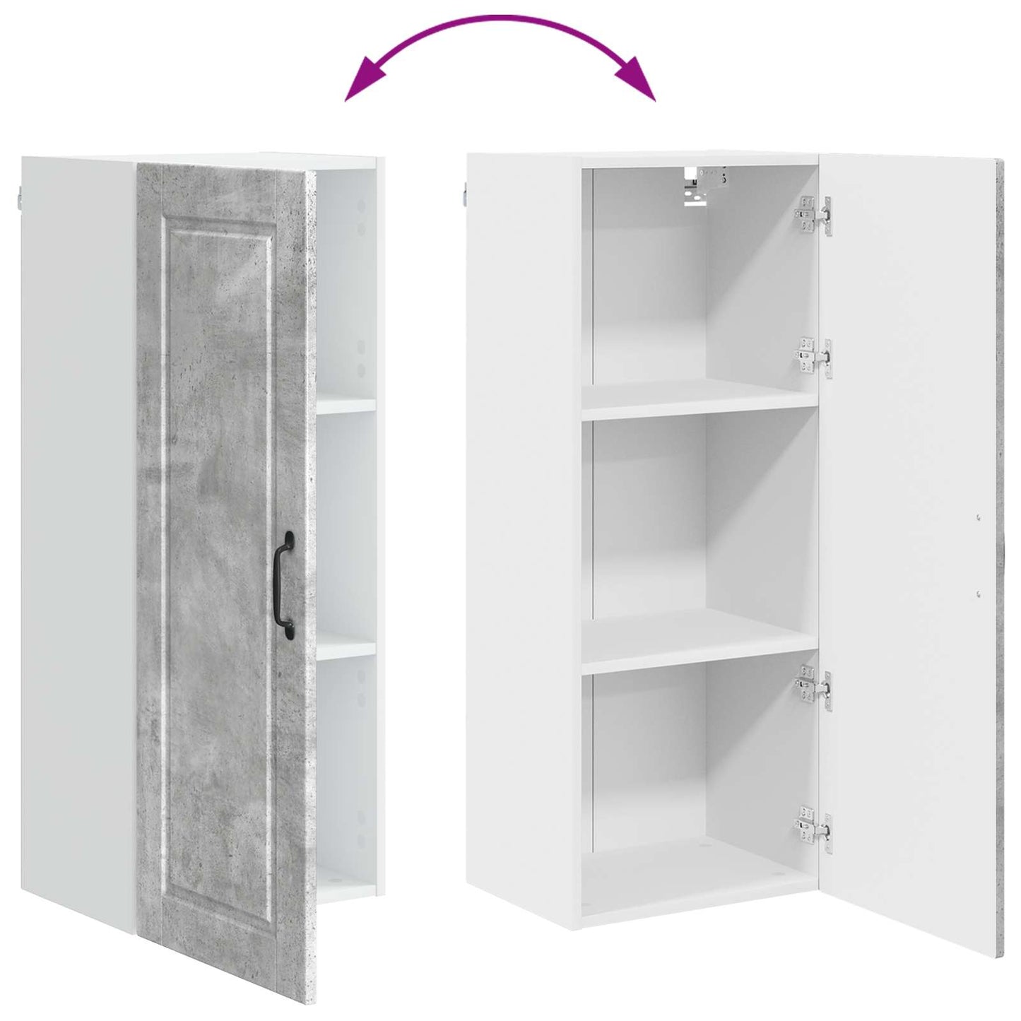 Keukenkast met plank Beton Grijs 40 x 31 x 100 cm Bewerkt hout is nu te koop bij PeponiXL, paradijselijk wonen!