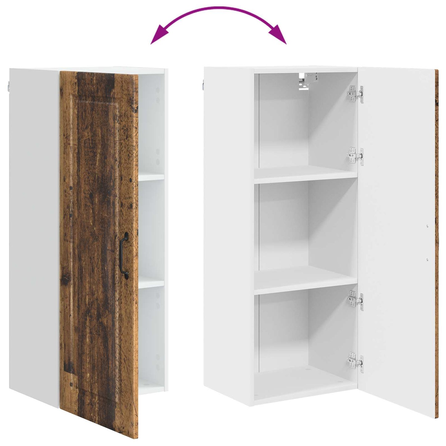 Keukenkast met plank Oudhout 40 x 31 x 100 cm Bewerkt hout is nu te koop bij PeponiXL, paradijselijk wonen!