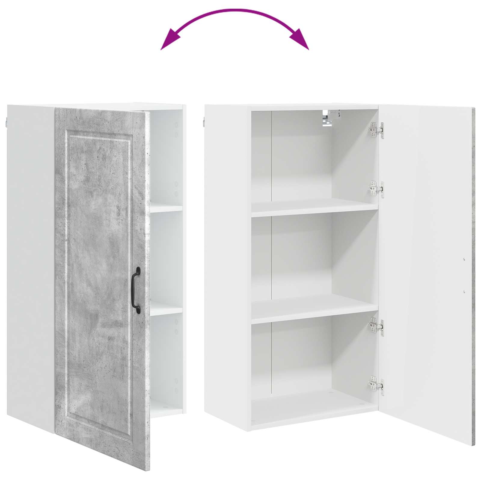 Keukenkast met plank Beton Grijs 50 x 31 x 100 cm Bewerkt hout is nu te koop bij PeponiXL, paradijselijk wonen!