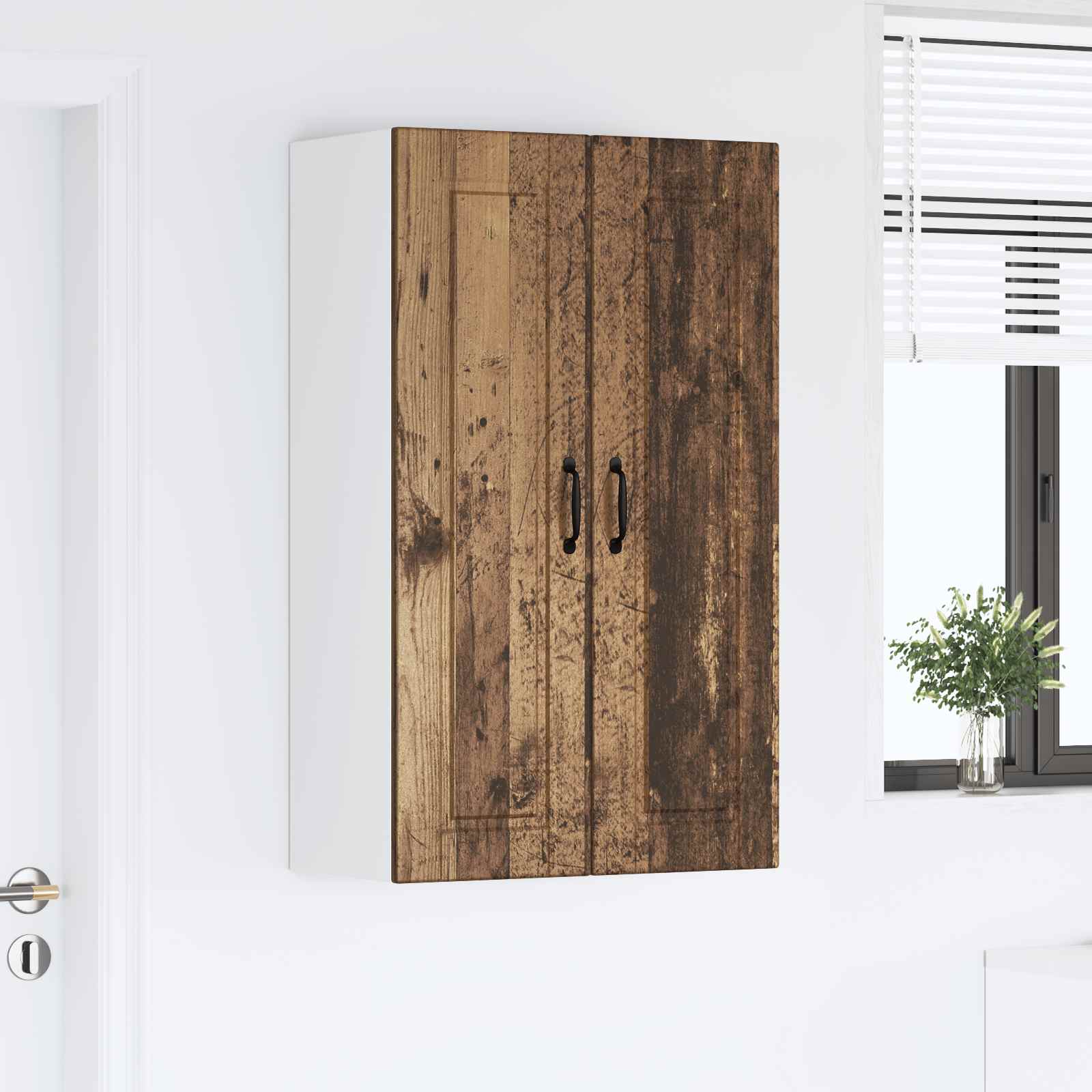 Keukenkast met plank Oudhout 60 x 31 x 100 cm Bewerkt hout is nu te koop bij PeponiXL, paradijselijk wonen!