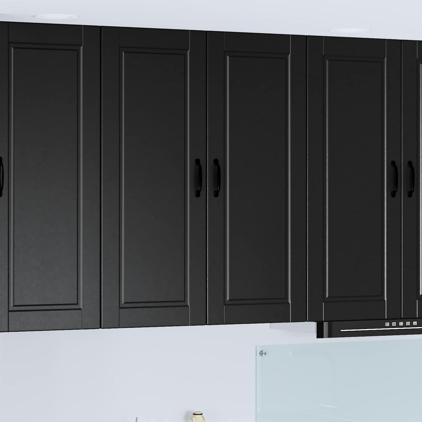 Vaatwasserpaneel met plank Zwart 80 x 31 x 100 cm Bewerkt hout is nu te koop bij PeponiXL, paradijselijk wonen!