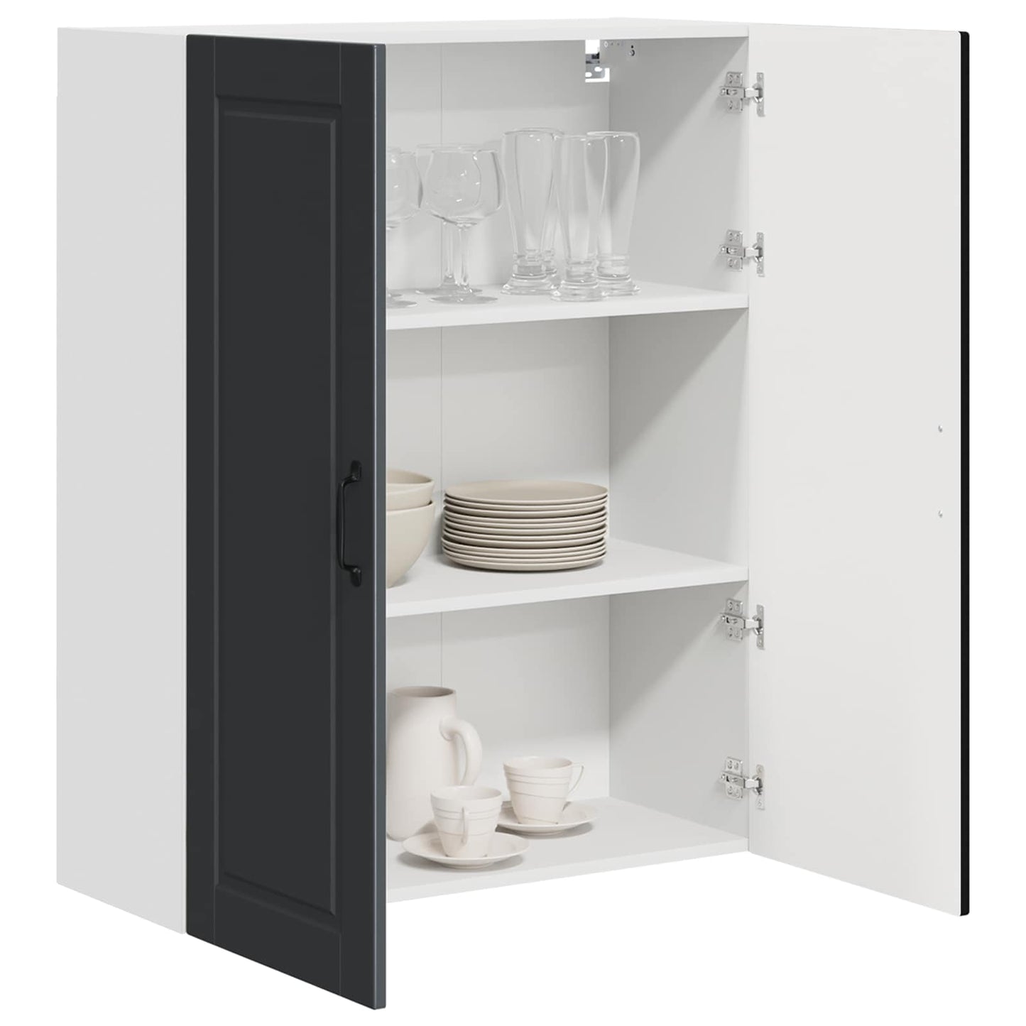 Vaatwasserpaneel met plank Zwart 80 x 31 x 100 cm Bewerkt hout is nu te koop bij PeponiXL, paradijselijk wonen!