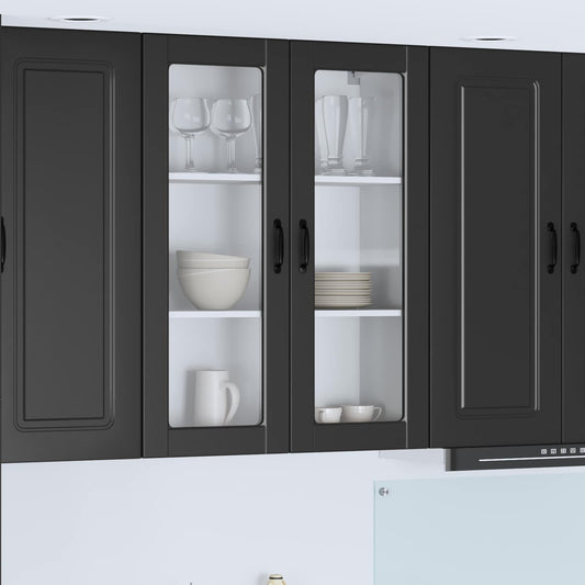 Vaatwasserpaneel met plank Zwart 80 x 31 x 100 cm Bewerkt hout is nu te koop bij PeponiXL, paradijselijk wonen!