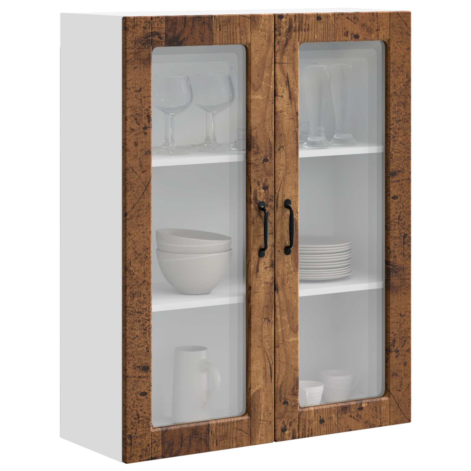 Keukenkast met plank Oudhout 80 x 31 x 100 cm Bewerkt hout is nu te koop bij PeponiXL, paradijselijk wonen!