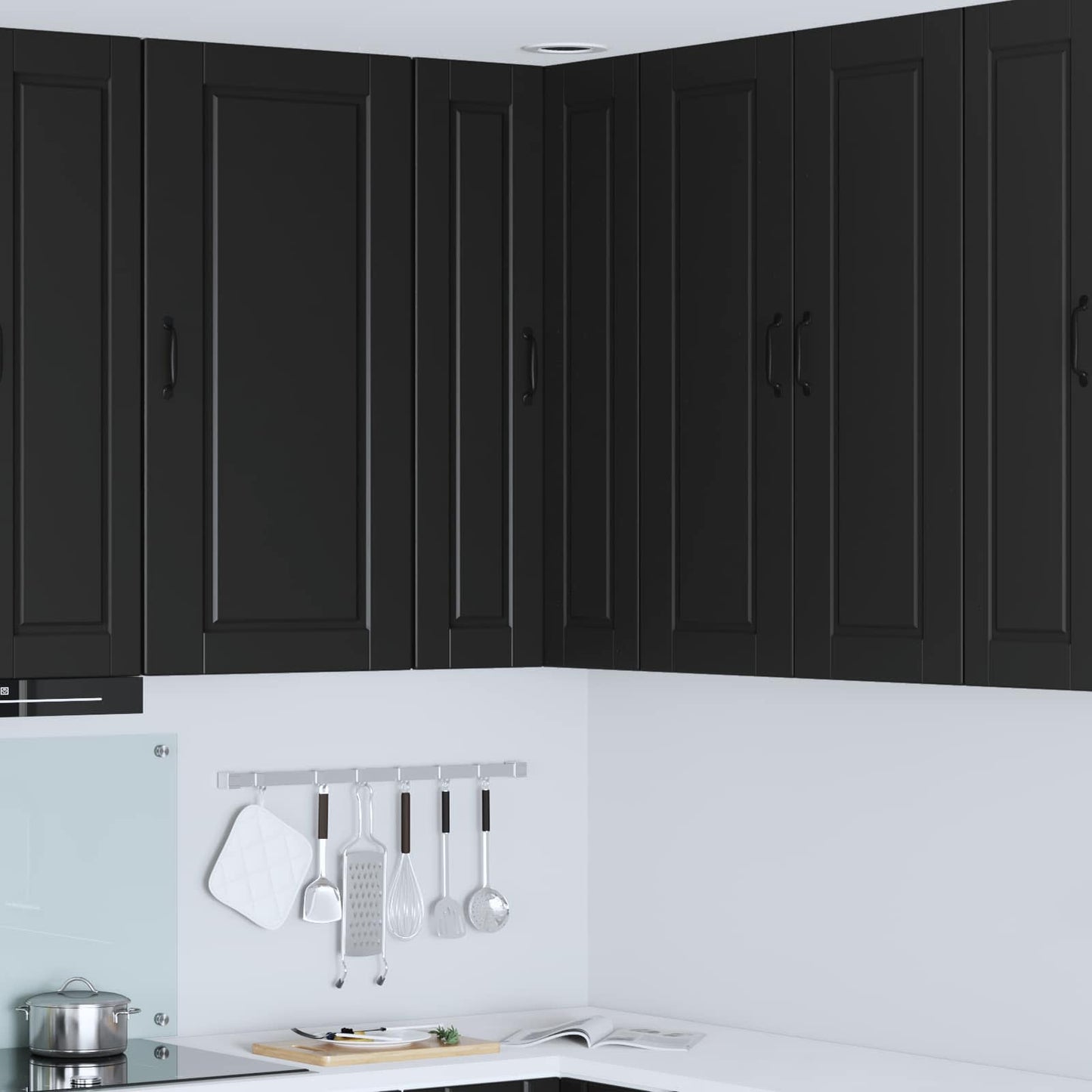 Vaatwasserpaneel met plank Zwart 57 x 57 x 100 cm Bewerkt hout is nu te koop bij PeponiXL, paradijselijk wonen!