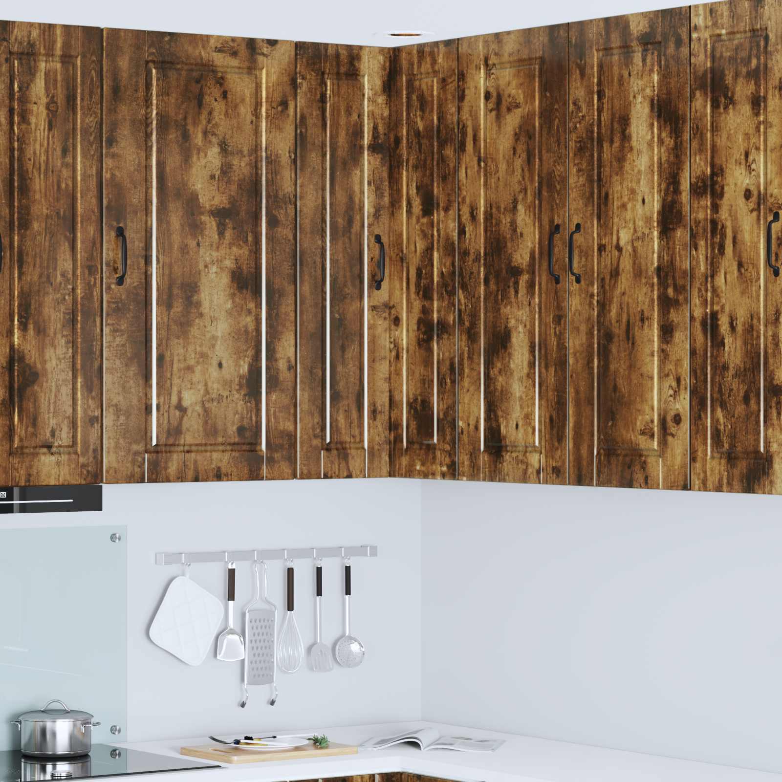 Vaatwasserpaneel Gerookt eiken 57 x 57 x 100 cm Bewerkt hout is nu te koop bij PeponiXL, paradijselijk wonen!