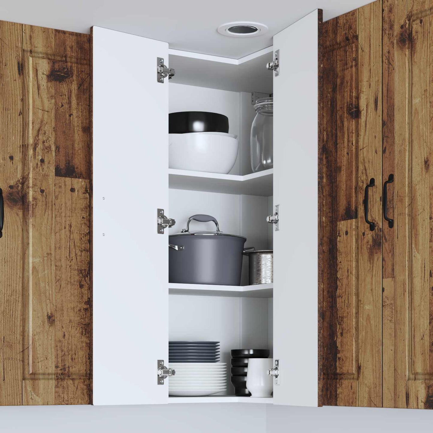 Keukenkast met plank Oudhout 57 x 57 x 100 cm Bewerkt hout is nu te koop bij PeponiXL, paradijselijk wonen!