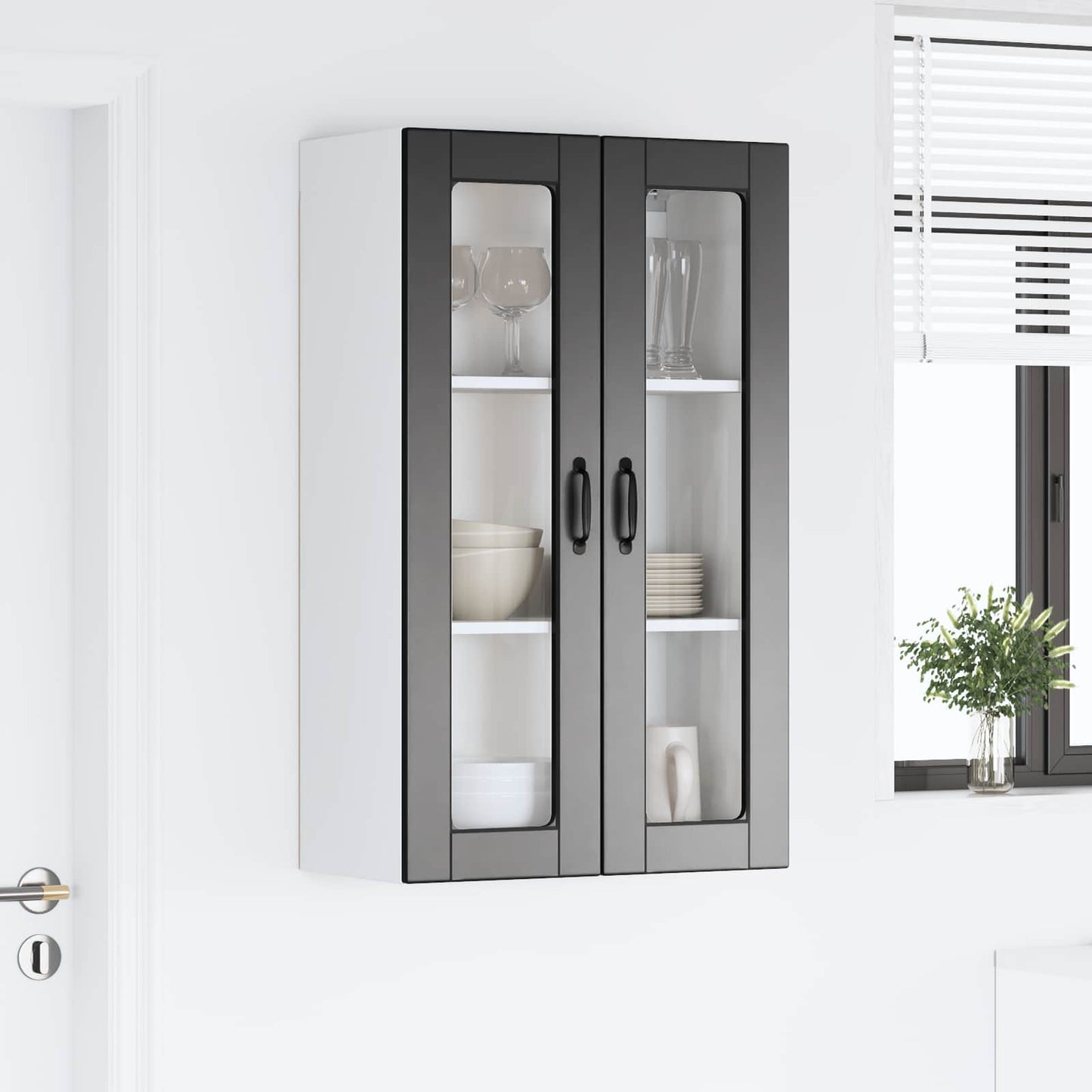 Keukenkast met plank Zwart 60 x 31 x 100 cm Bewerkt hout is nu te koop bij PeponiXL, paradijselijk wonen!