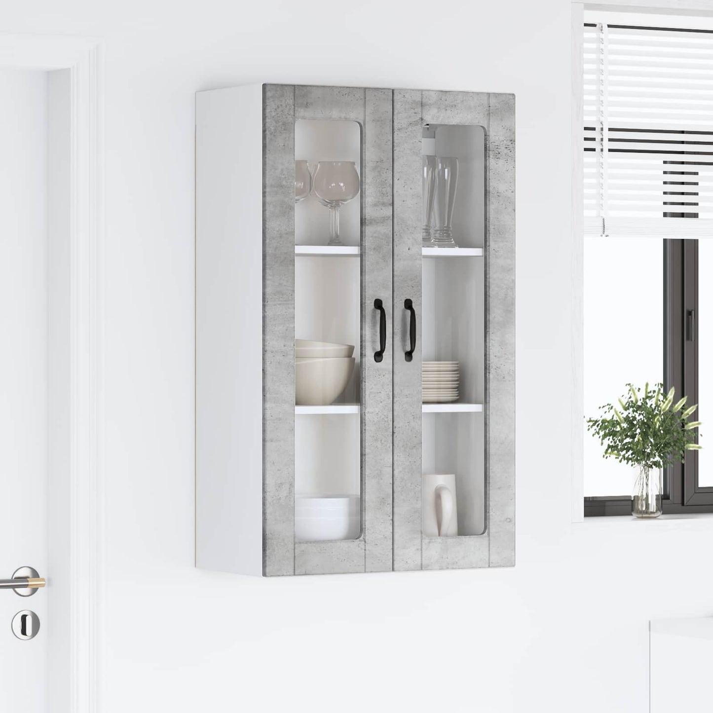 Keukenkast met plank Beton Grijs 60 x 31 x 100 cm Bewerkt hout is nu te koop bij PeponiXL, paradijselijk wonen!