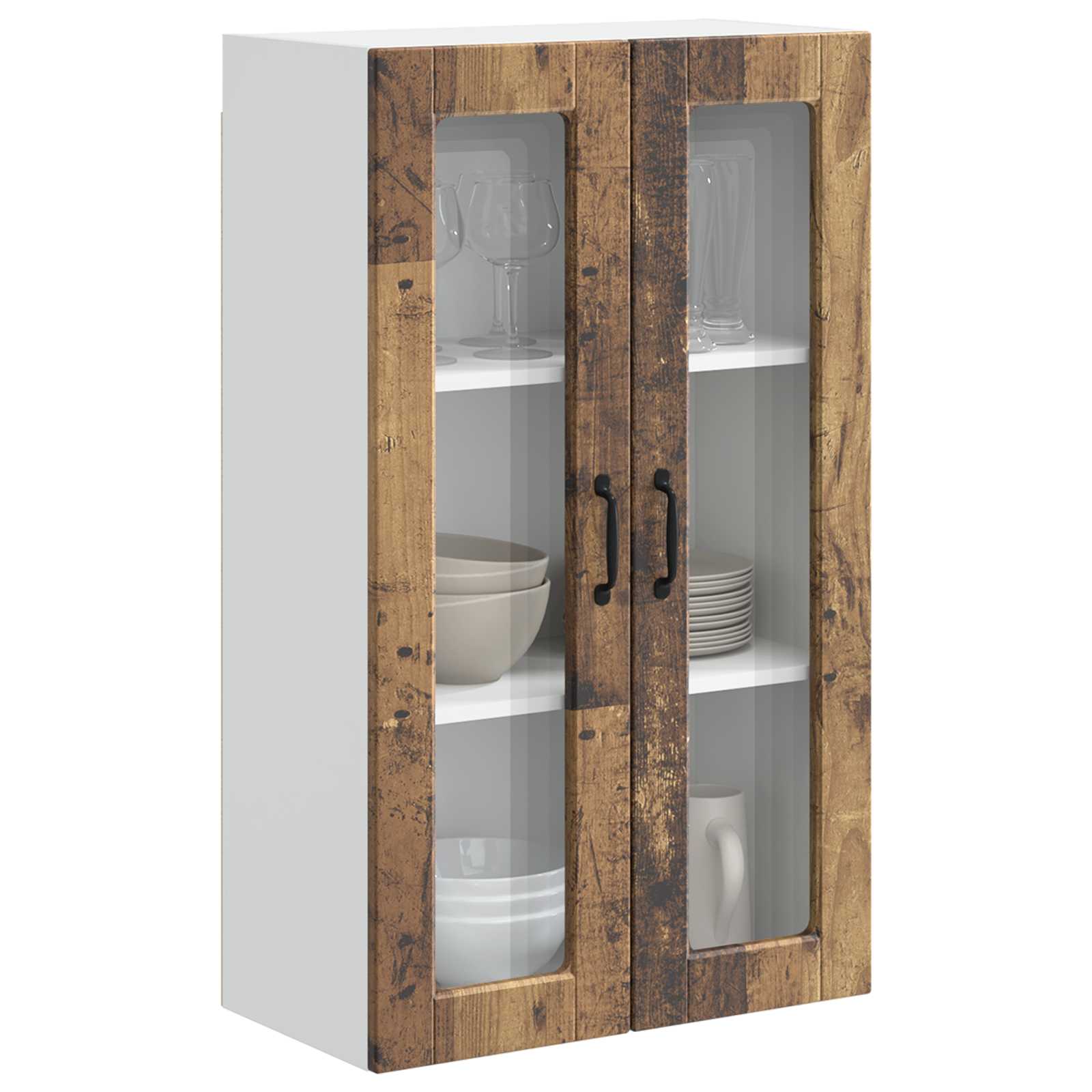 Keukenkast met plank Oudhout 60 x 31 x 100 cm Bewerkt hout is nu te koop bij PeponiXL, paradijselijk wonen!