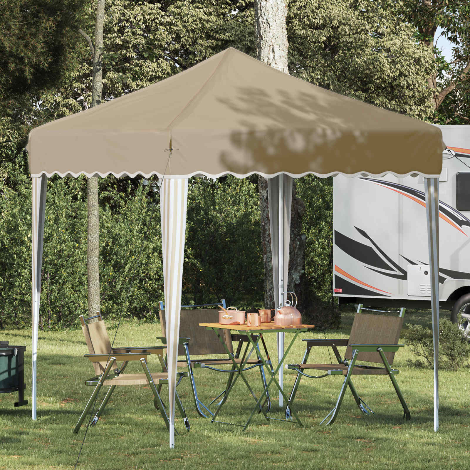 Pop-up Feesttent Crème 195 x 195 x 245 cm Oxford Stof is nu te koop bij PeponiXL, paradijselijk wonen!
