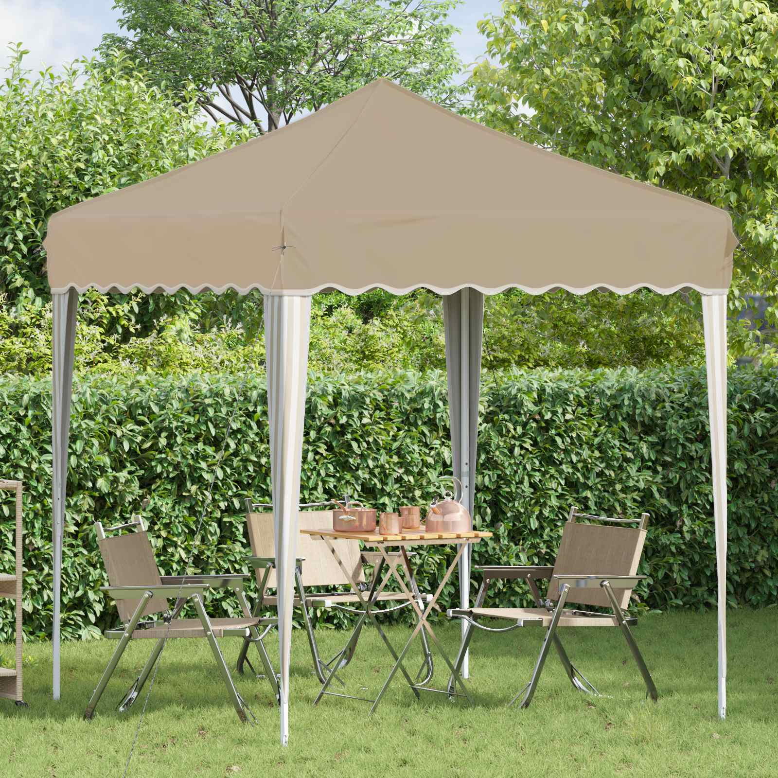 Pop-up Feesttent Crème 195 x 195 x 245 cm Oxford Stof is nu te koop bij PeponiXL, paradijselijk wonen!
