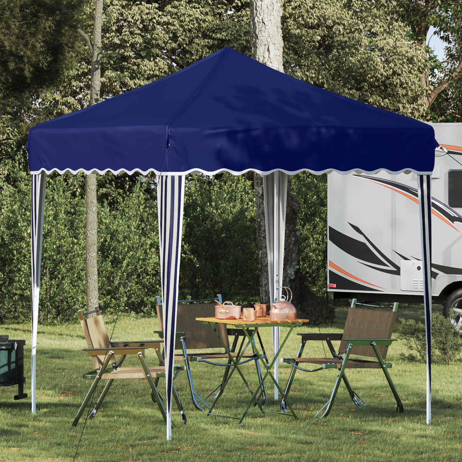 Pop-up Feesttent Blauw 195 x 195 x 245 cm Oxford Stof is nu te koop bij PeponiXL, paradijselijk wonen!