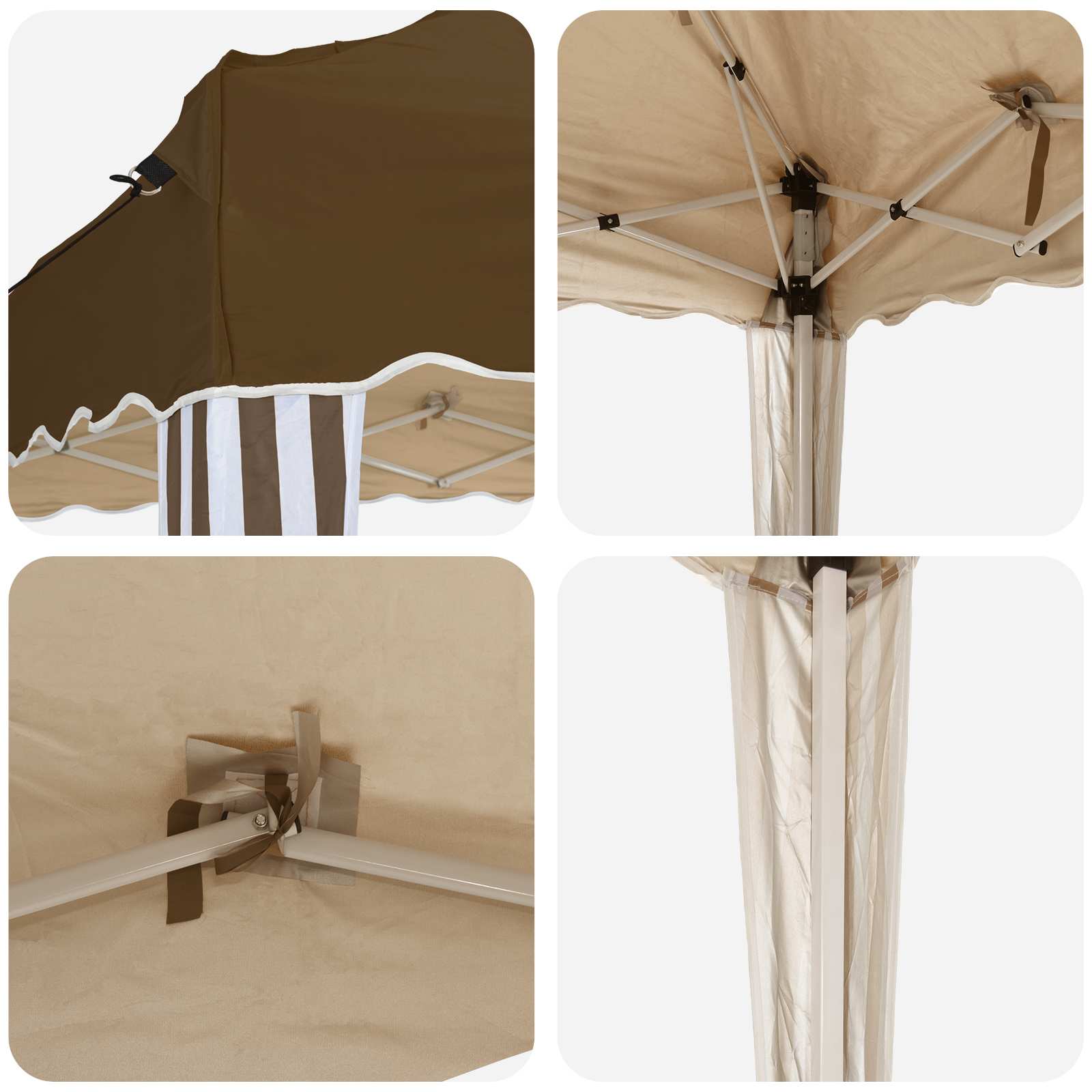Pop-up Feesttent Taupe 195 x 195 x 245 cm Oxford Stof is nu te koop bij PeponiXL, paradijselijk wonen!