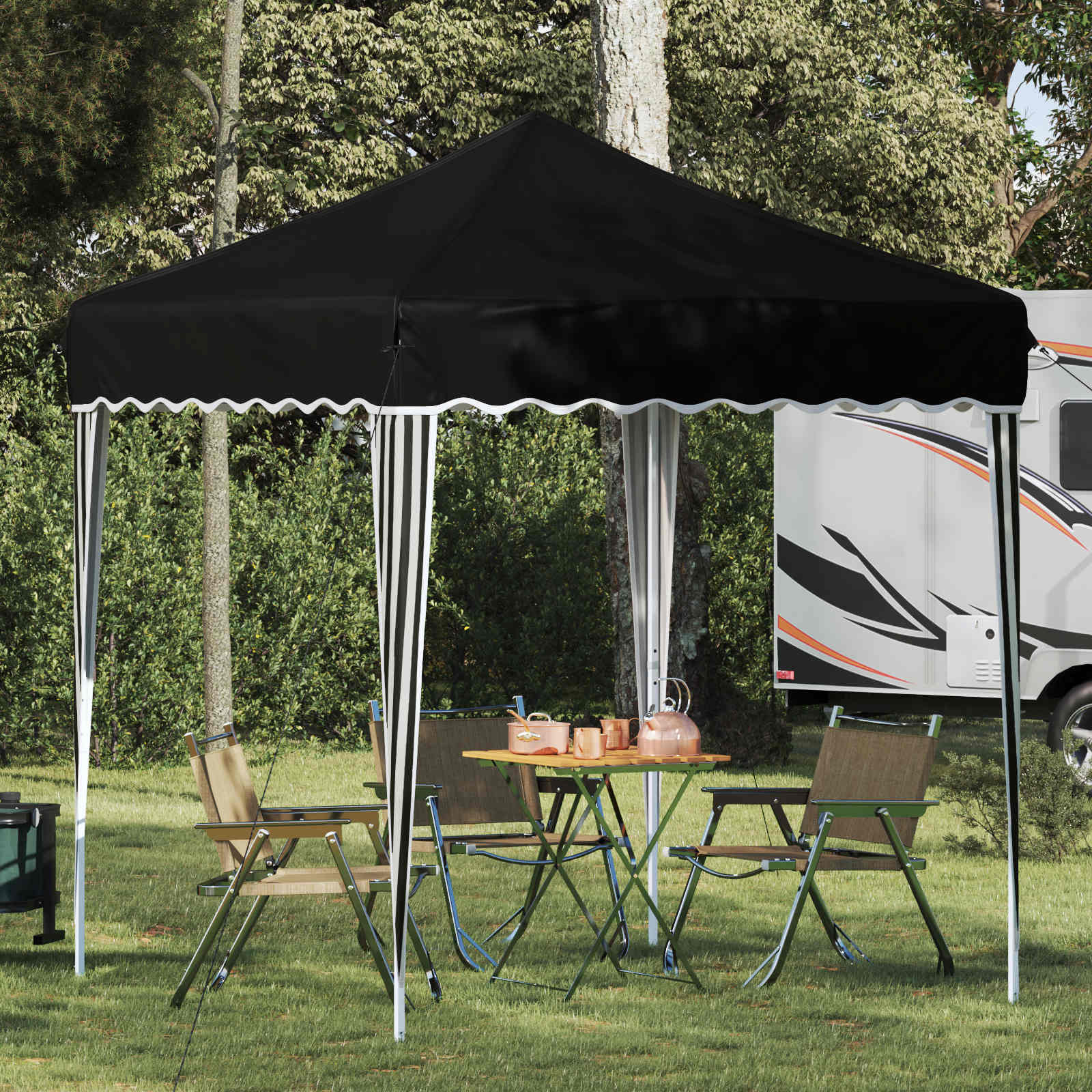 Pop-up Feesttent Zwart 195 x 195 x 245 cm Oxford Stof is nu te koop bij PeponiXL, paradijselijk wonen!
