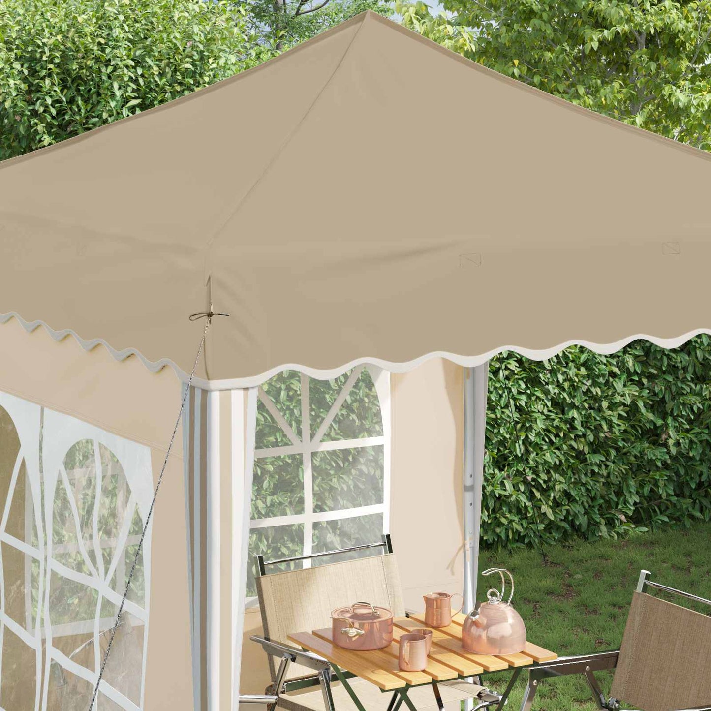 Pop-up Feesttent Crème 195 x 195 x 245 cm Oxford Stof is nu te koop bij PeponiXL, paradijselijk wonen!