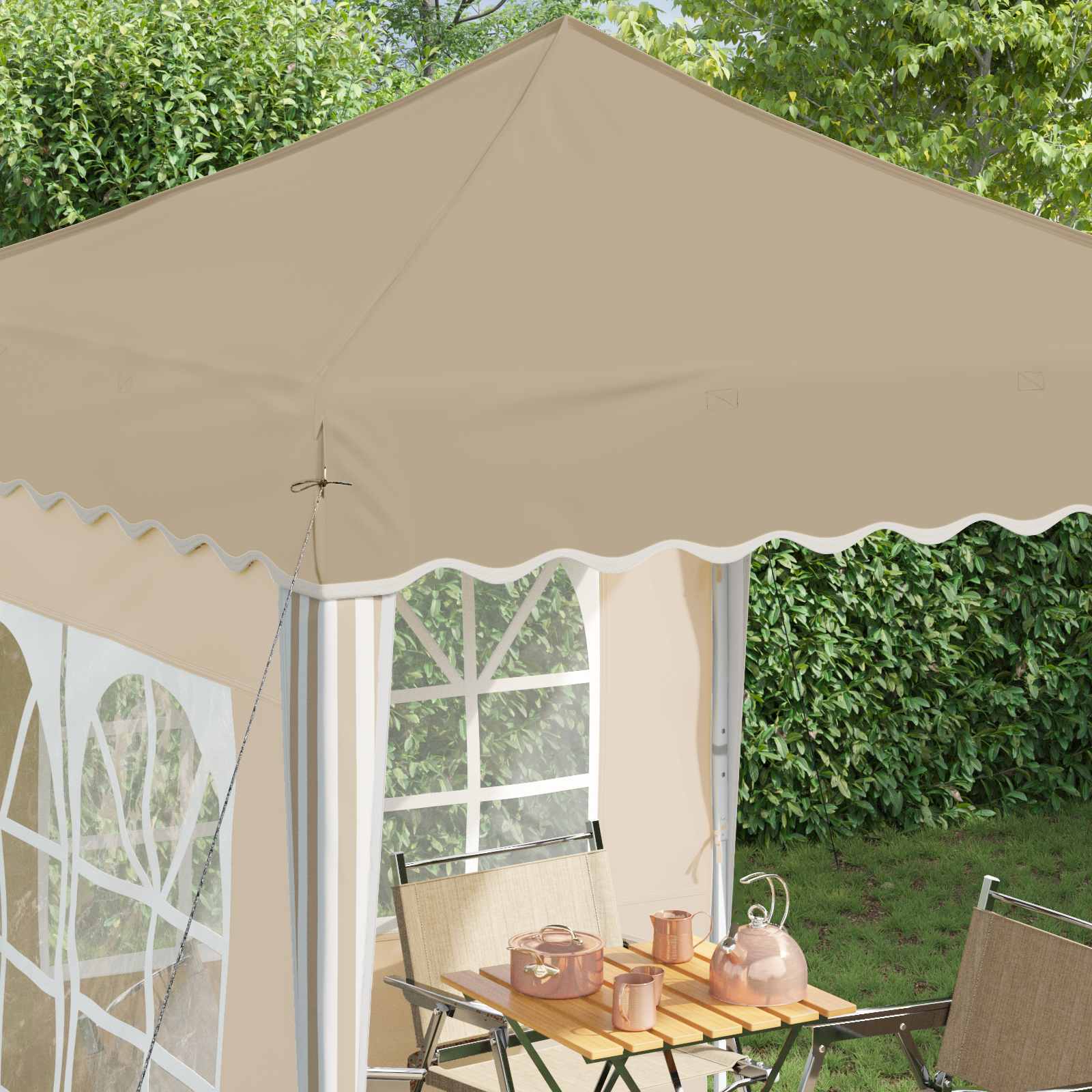 Pop-up Feesttent Crème 195 x 195 x 245 cm Oxford Stof is nu te koop bij PeponiXL, paradijselijk wonen!