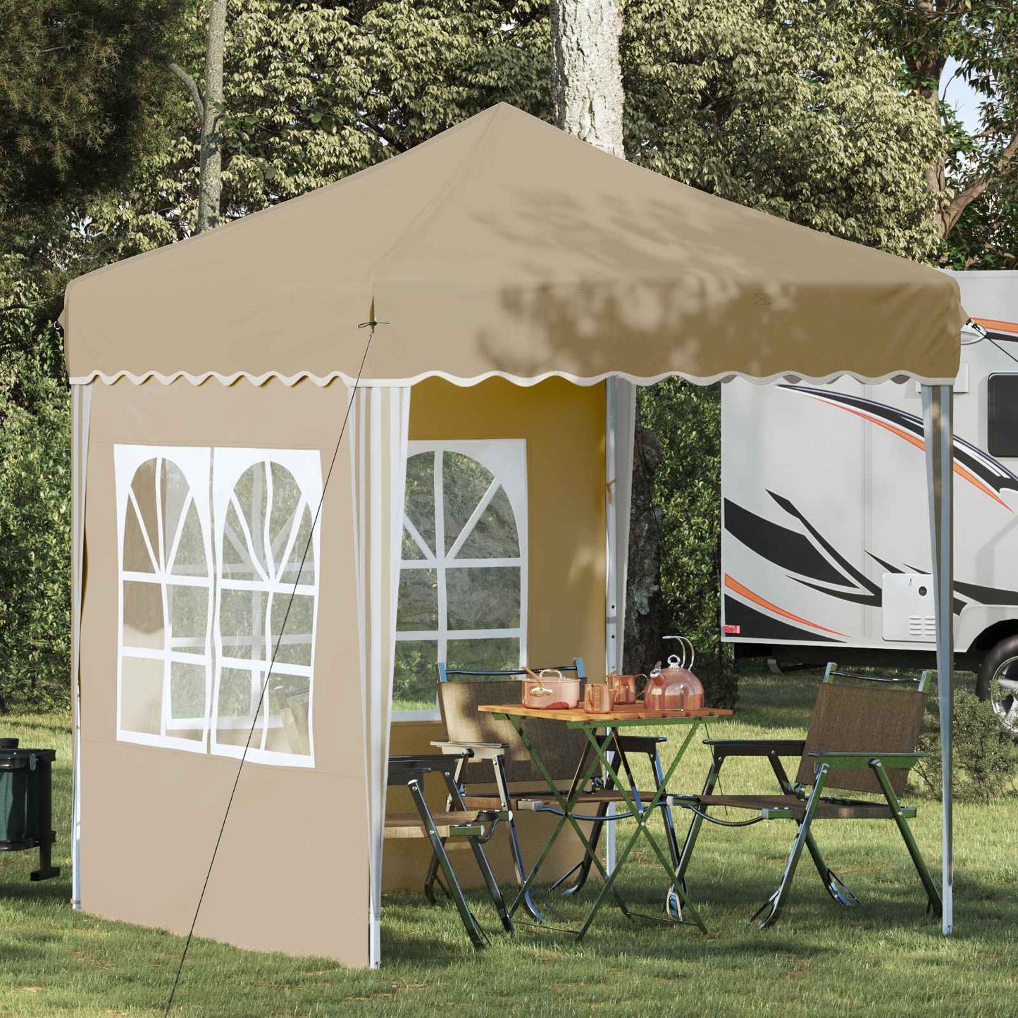 Pop-up Feesttent Crème 195 x 195 x 245 cm Oxford Stof is nu te koop bij PeponiXL, paradijselijk wonen!