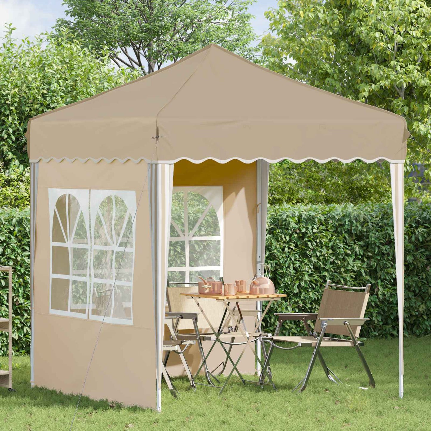 Pop-up Feesttent Crème 195 x 195 x 245 cm Oxford Stof is nu te koop bij PeponiXL, paradijselijk wonen!