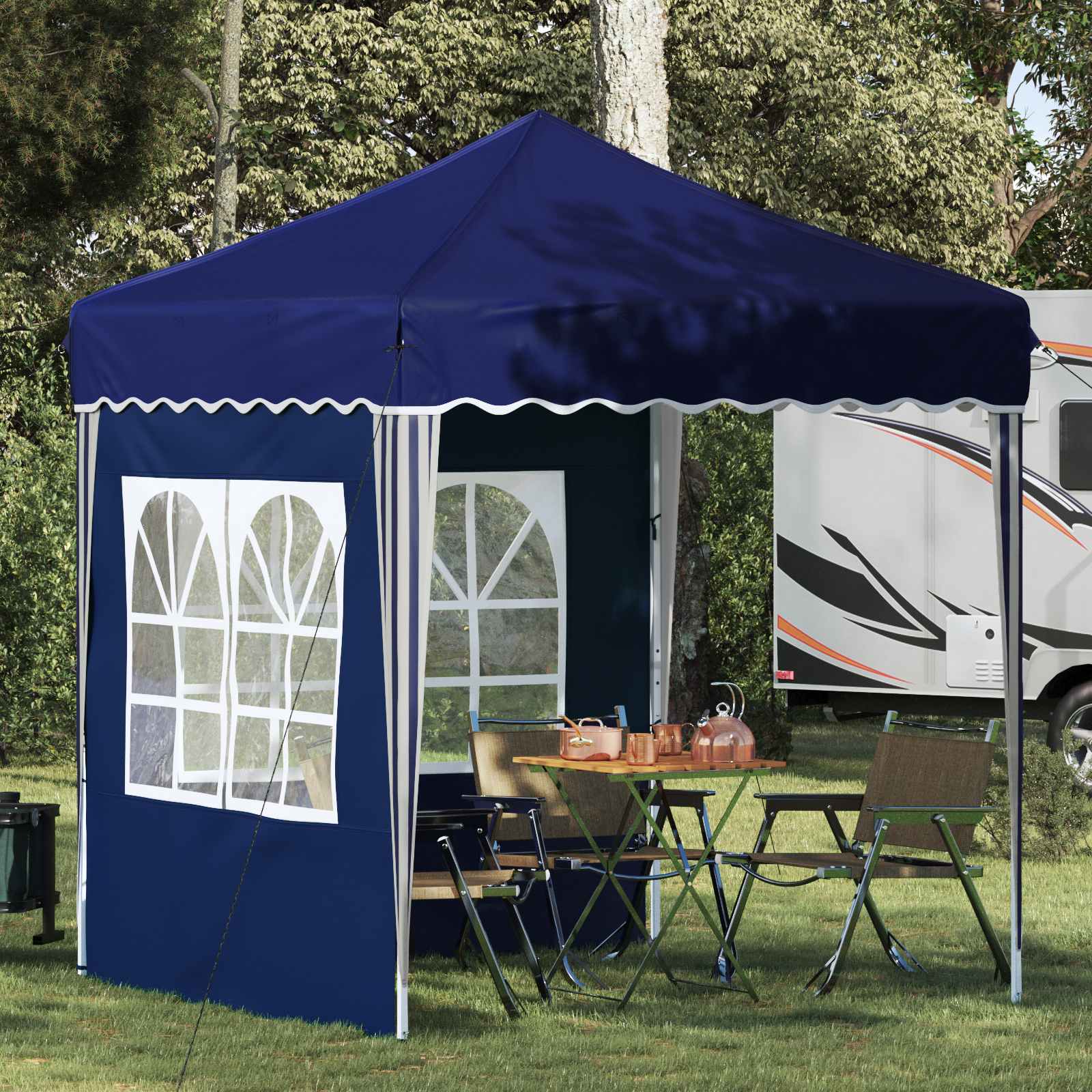 Pop-up Feesttent Blauw 195 x 195 x 245 cm Oxford Stof is nu te koop bij PeponiXL, paradijselijk wonen!