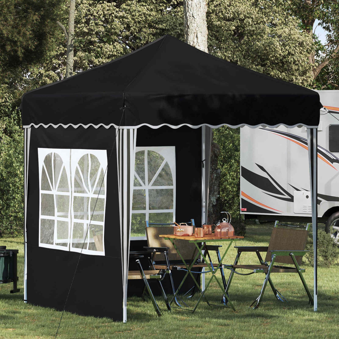 Pop-up Feesttent Antraciet 195 x 195 x 245 cm Oxford Stof is nu te koop bij PeponiXL, paradijselijk wonen!
