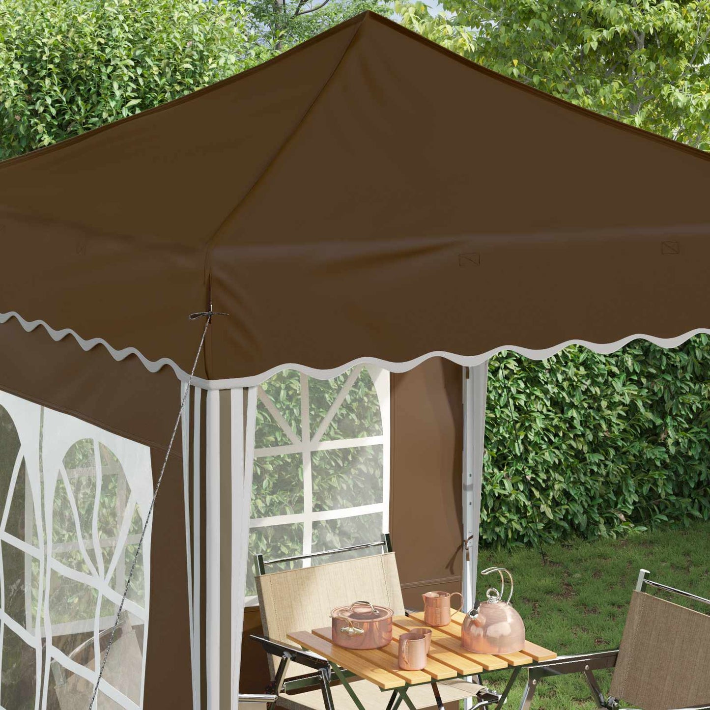 Pop-up Feesttent Taupe 195 x 195 x 245 cm Oxford Stof is nu te koop bij PeponiXL, paradijselijk wonen!
