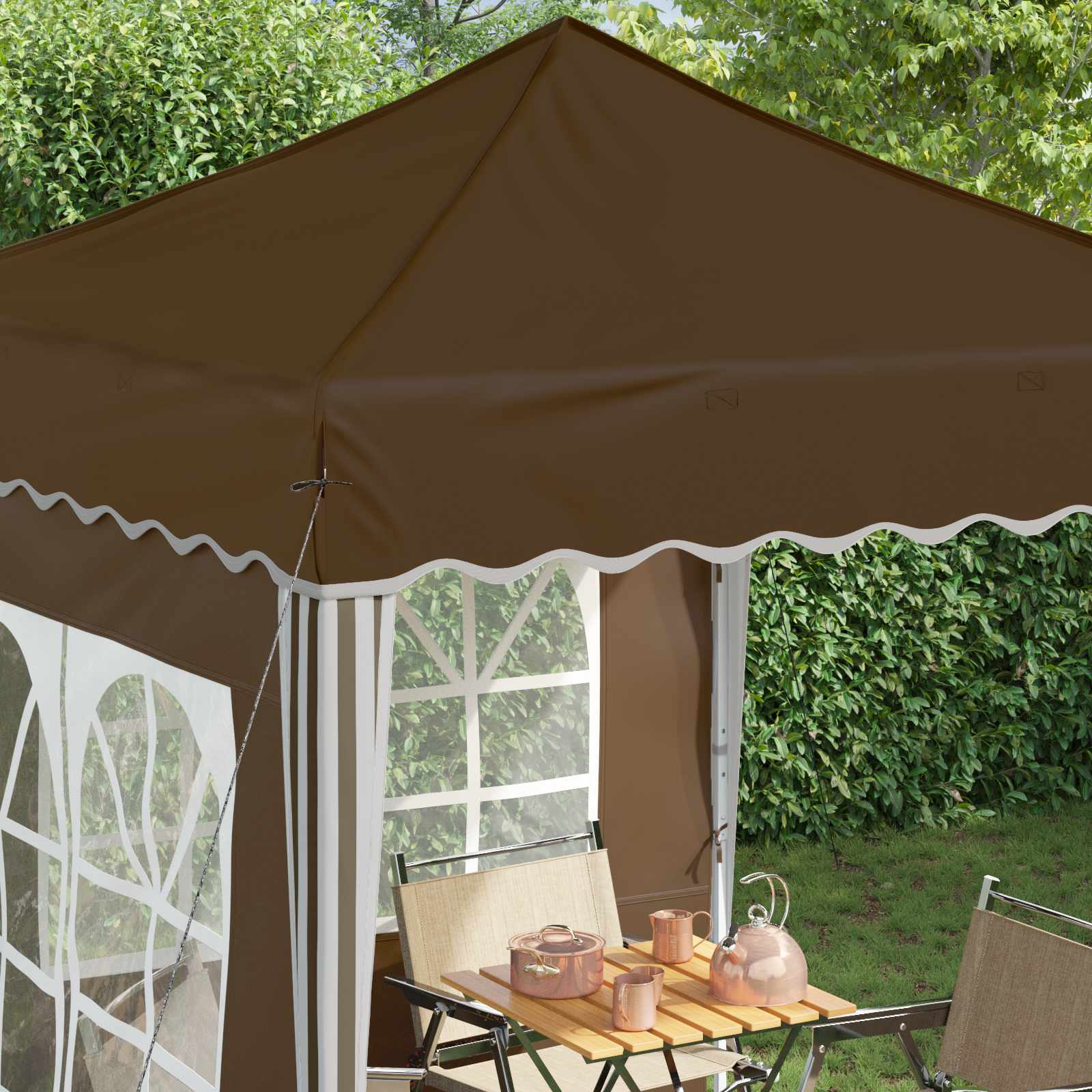 Pop-up Feesttent Taupe 195 x 195 x 245 cm Oxford Stof is nu te koop bij PeponiXL, paradijselijk wonen!