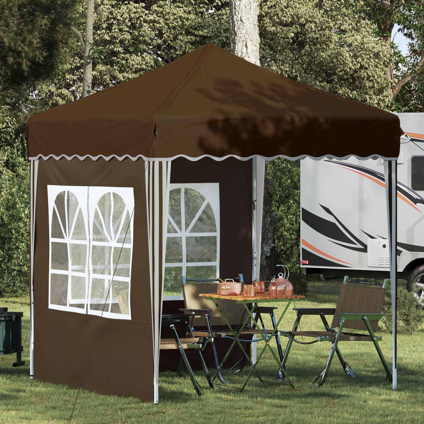 Pop-up Feesttent Taupe 195 x 195 x 245 cm Oxford Stof is nu te koop bij PeponiXL, paradijselijk wonen!