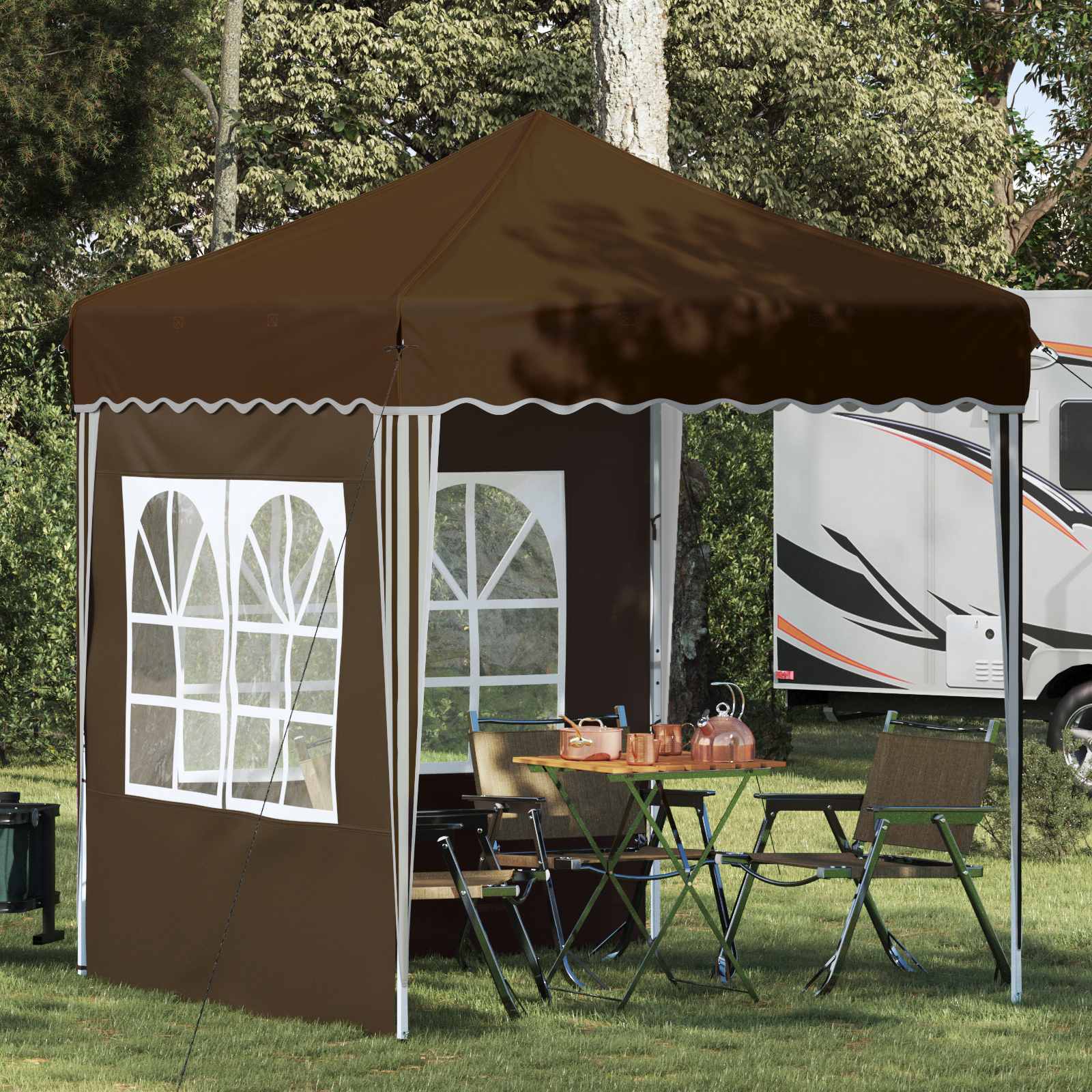 Pop-up Feesttent Taupe 195 x 195 x 245 cm Oxford Stof is nu te koop bij PeponiXL, paradijselijk wonen!