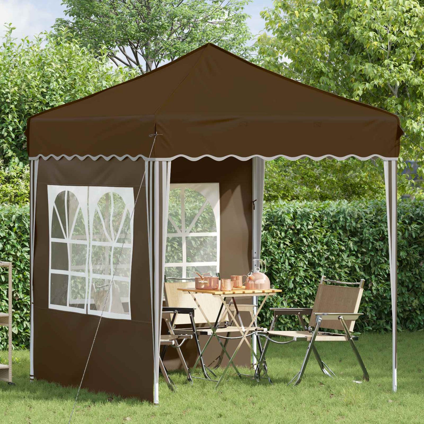 Pop-up Feesttent Taupe 195 x 195 x 245 cm Oxford Stof is nu te koop bij PeponiXL, paradijselijk wonen!