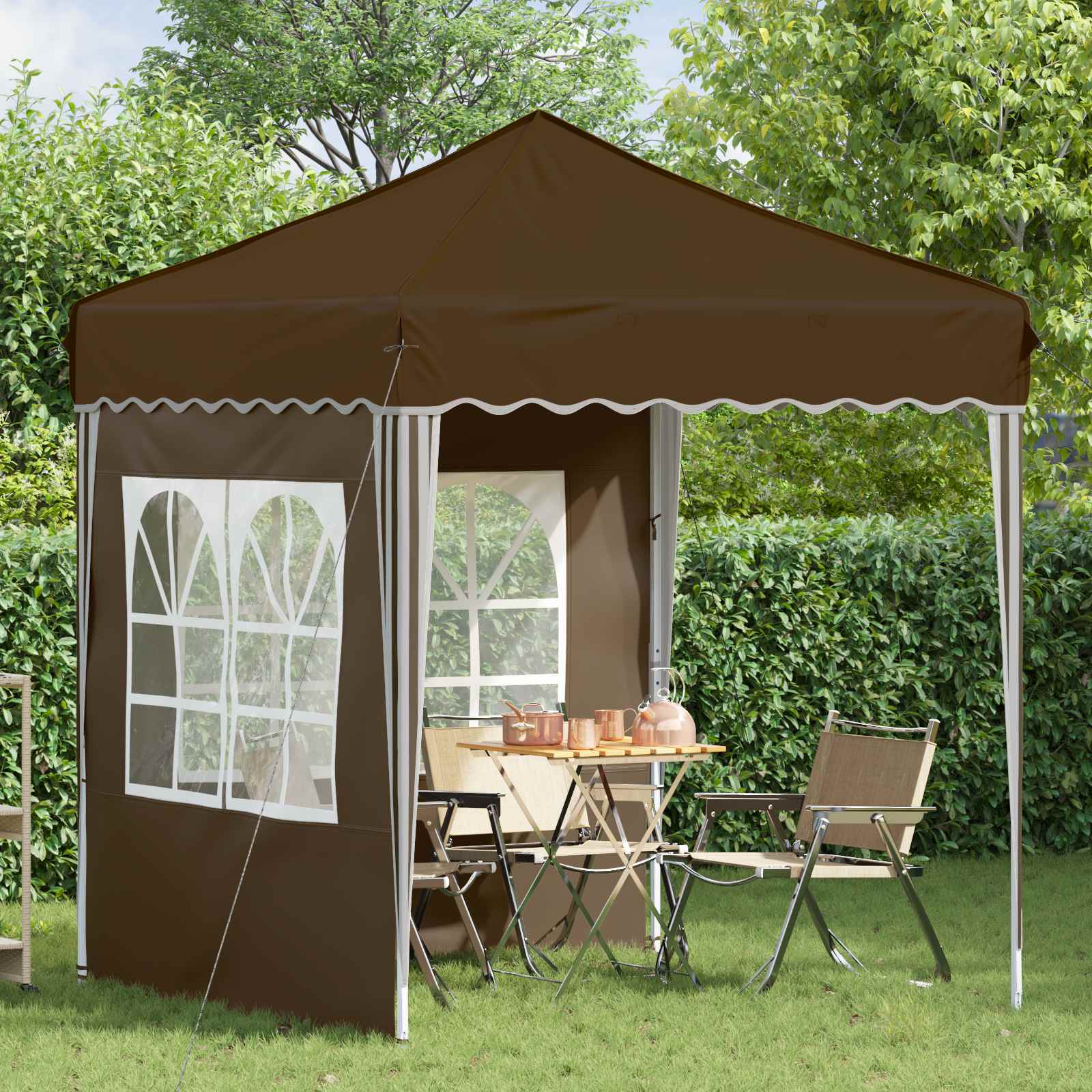 Pop-up Feesttent Taupe 195 x 195 x 245 cm Oxford Stof is nu te koop bij PeponiXL, paradijselijk wonen!