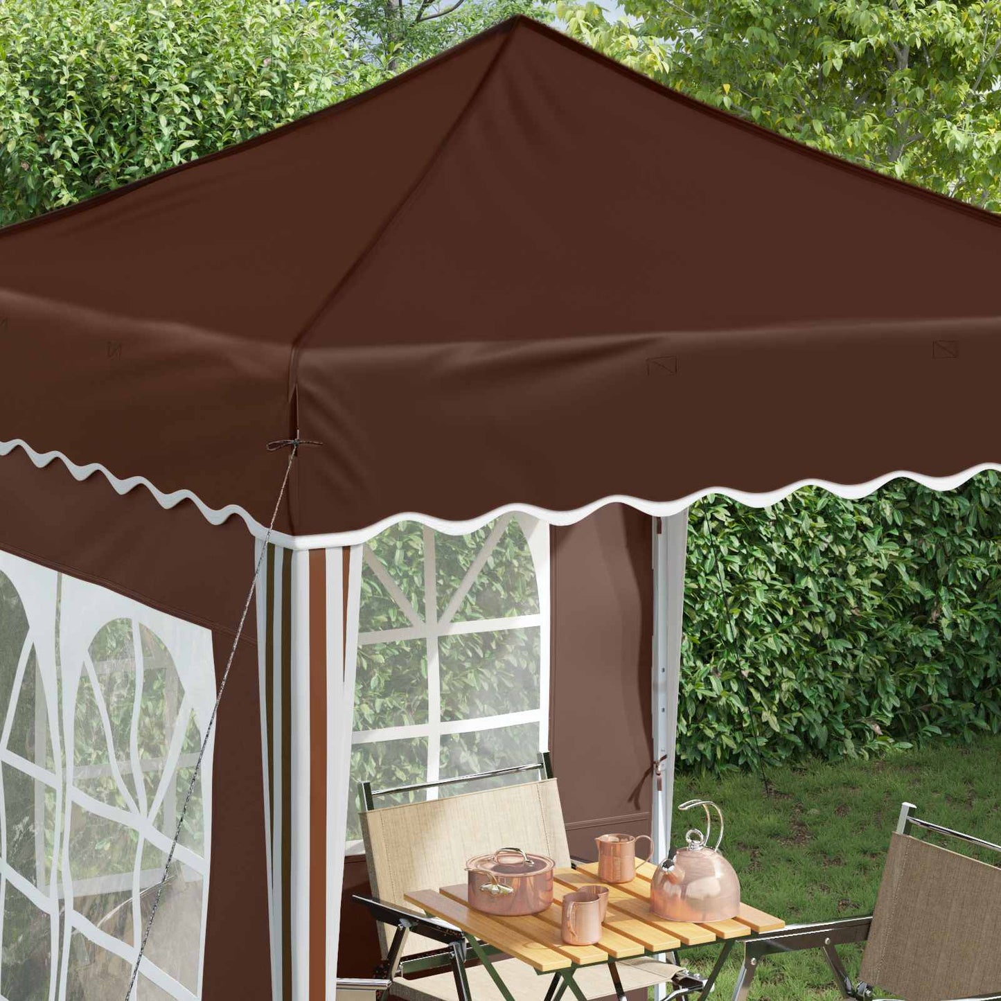 Pop-up Feesttent Bruin 195 x 195 x 245 cm Oxford Stof is nu te koop bij PeponiXL, paradijselijk wonen!