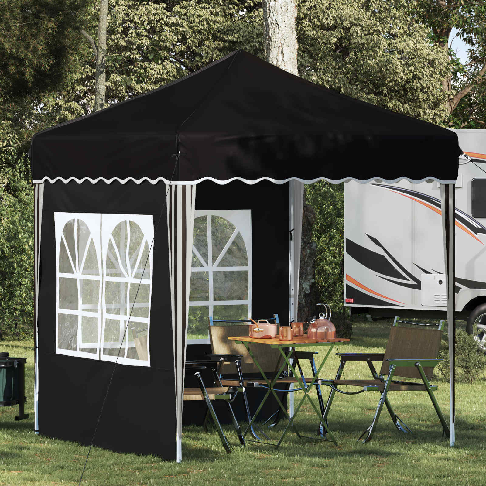 Pop-up Feesttent Zwart 195 x 195 x 245 cm is nu te koop bij PeponiXL, paradijselijk wonen!