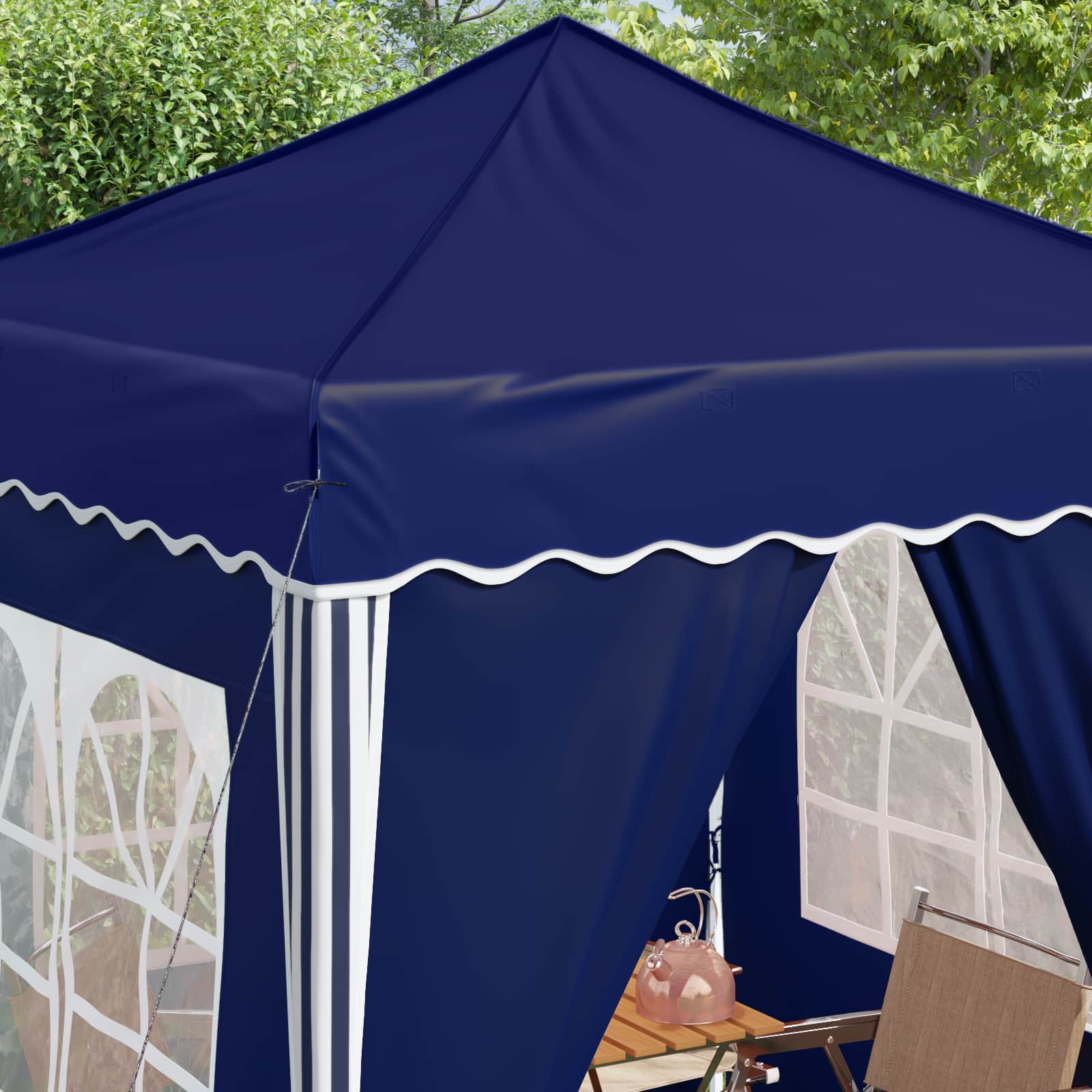 Pop-up Feesttent Blauw 195 x 195 x 245 cm Oxford Stof is nu te koop bij PeponiXL, paradijselijk wonen!