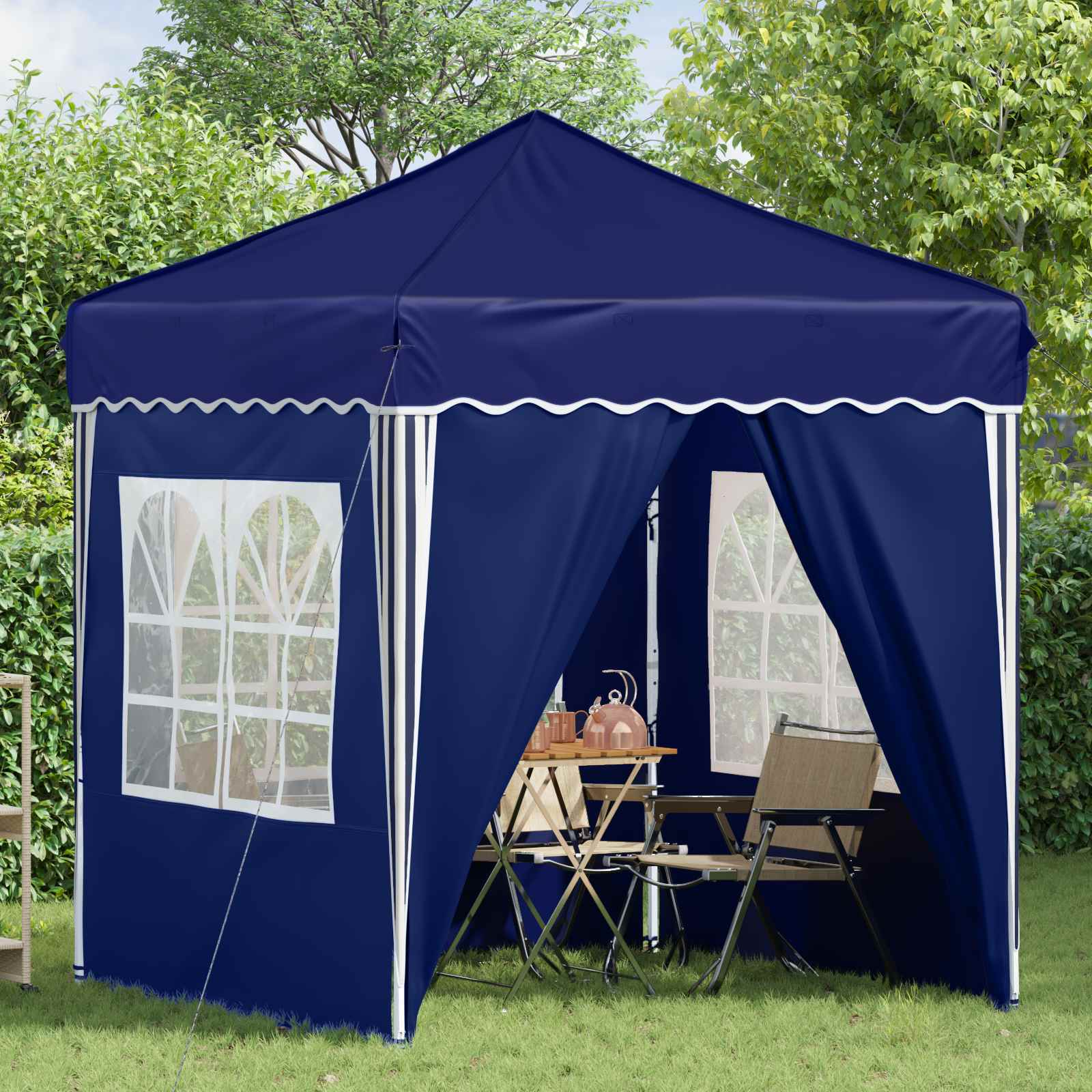 Pop-up Feesttent Blauw 195 x 195 x 245 cm Oxford Stof is nu te koop bij PeponiXL, paradijselijk wonen!