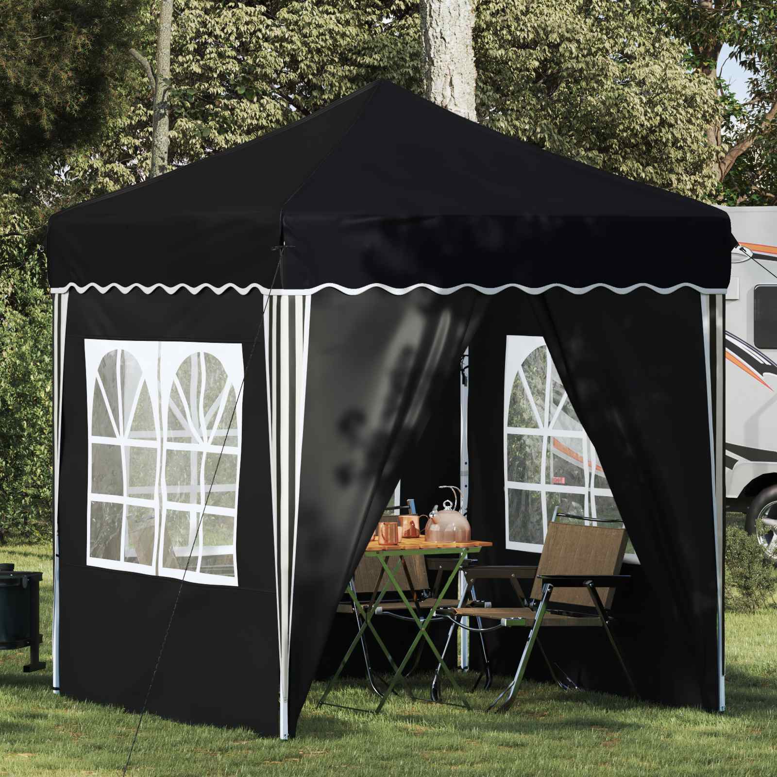 Pop-up Feesttent Antraciet 195 x 195 x 245 cm Oxford Stof is nu te koop bij PeponiXL, paradijselijk wonen!