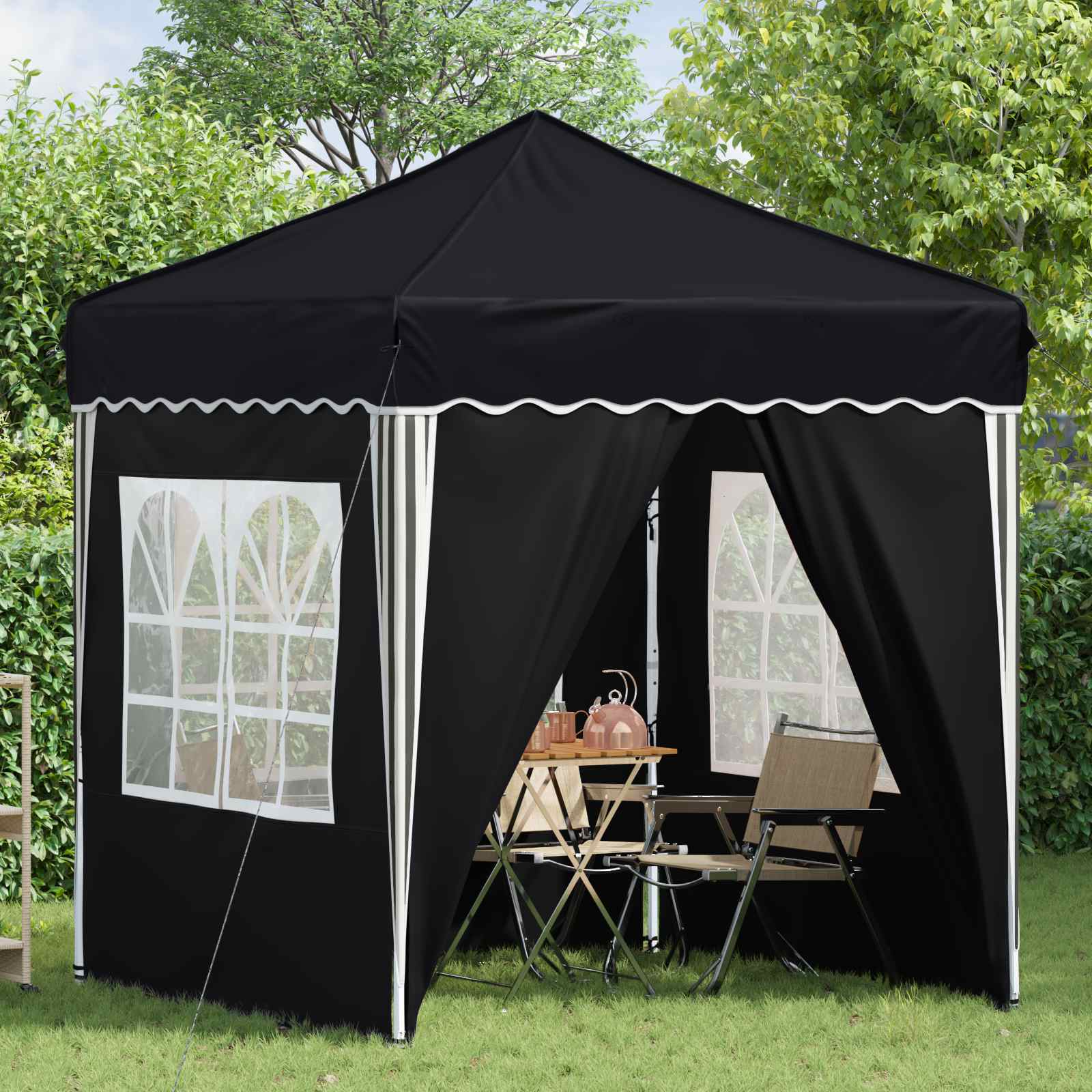 Pop-up Feesttent Antraciet 195 x 195 x 245 cm Oxford Stof is nu te koop bij PeponiXL, paradijselijk wonen!